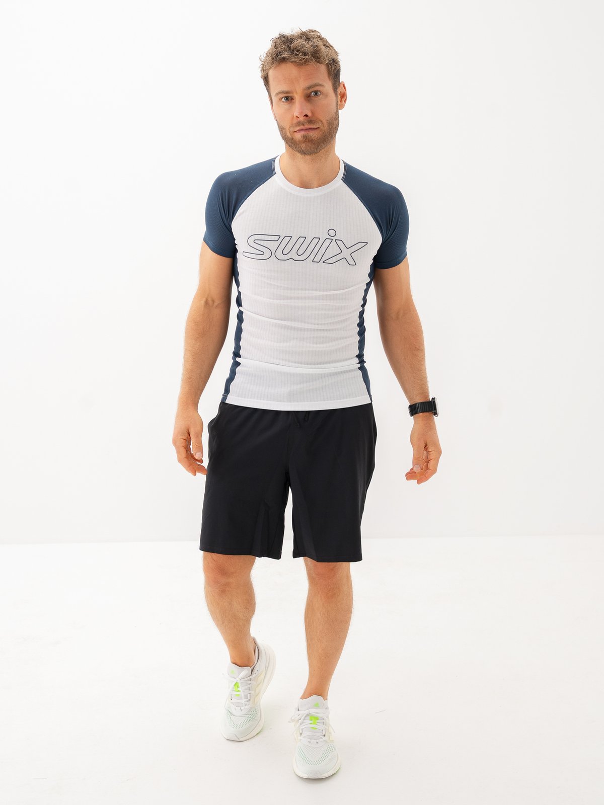 Swix RaceX Light Short Sleeve Bright White / Lake Blue