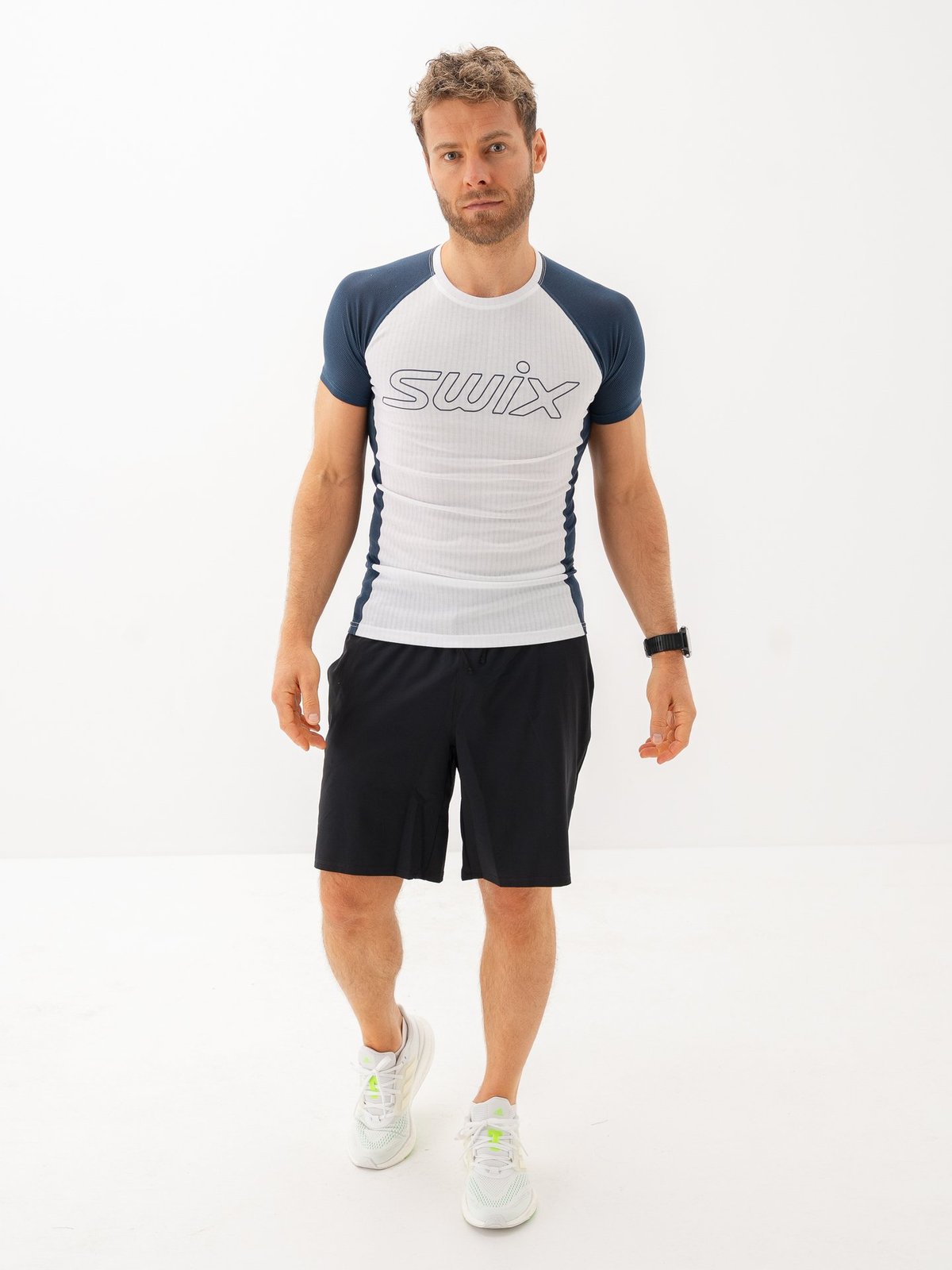 Swix RaceX Light Short Sleeve Bright White / Lake Blue