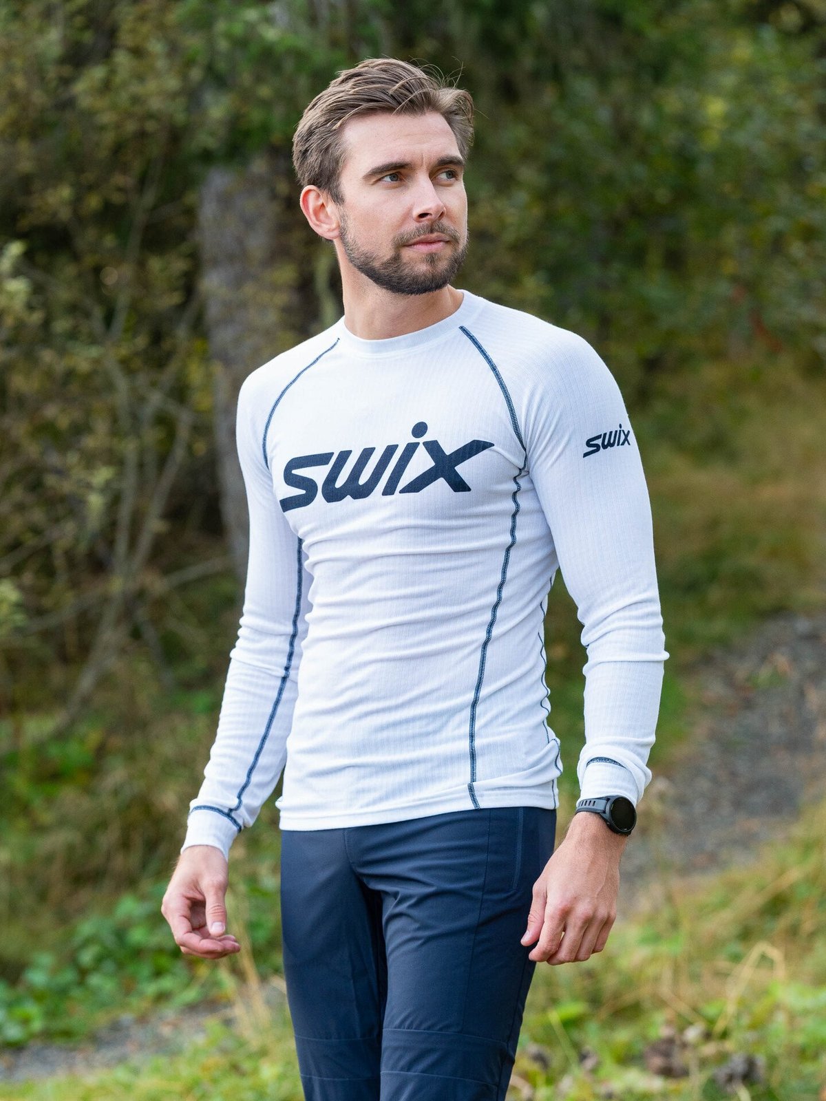 Swix RaceX Classic Long Sleeve Bright White / Dark Navy