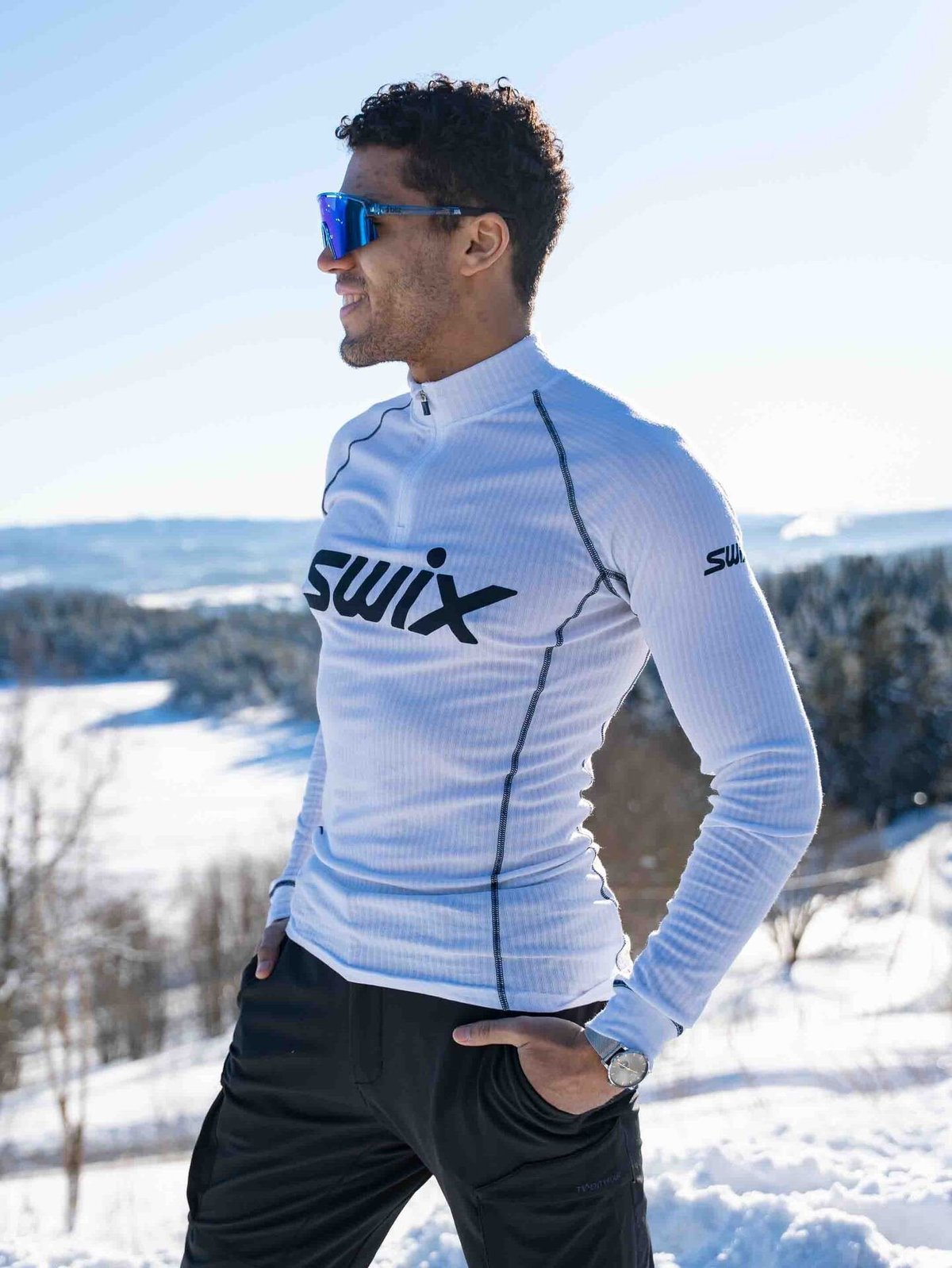 Swix RaceX Classic Half Zip Bright White/Dark Navy