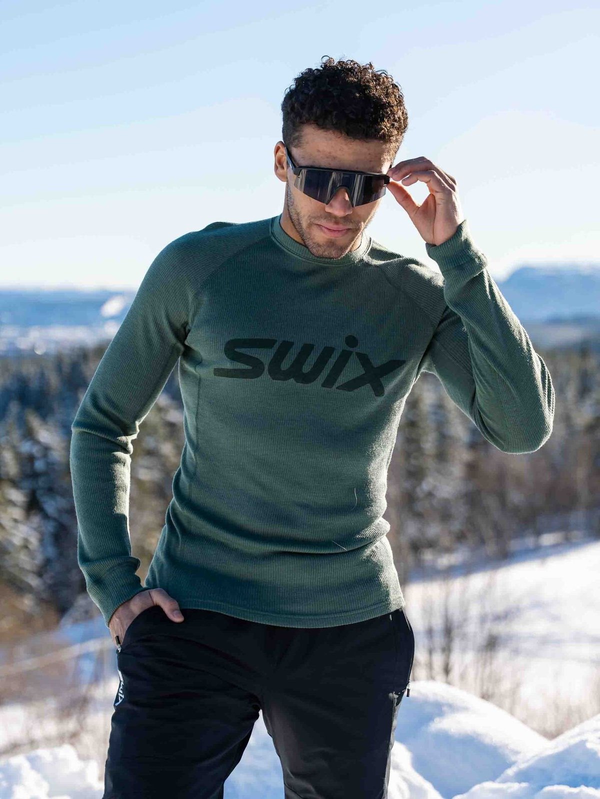 Swix RaceX Merino Long Sleeve Pine