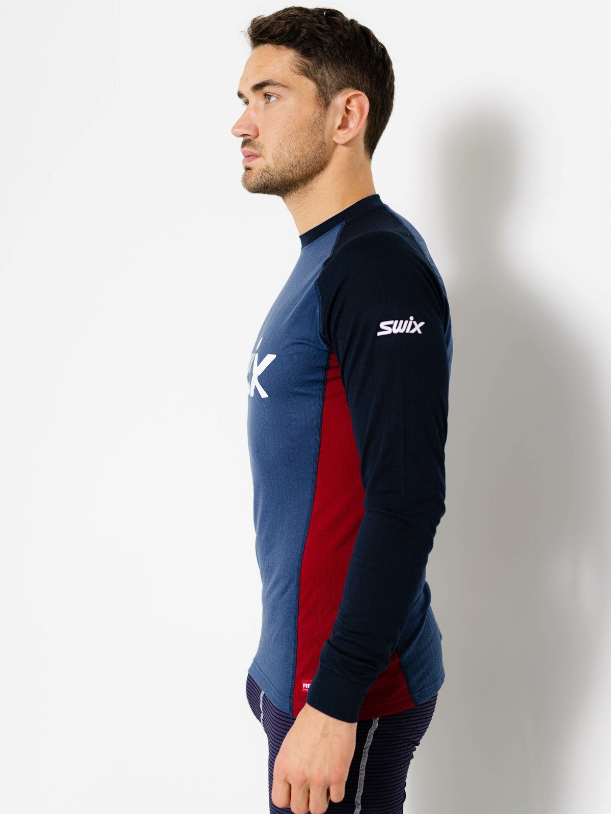 Swix RaceX Bodywear Long Sleeve Men Dark navy/ Rhubarb red