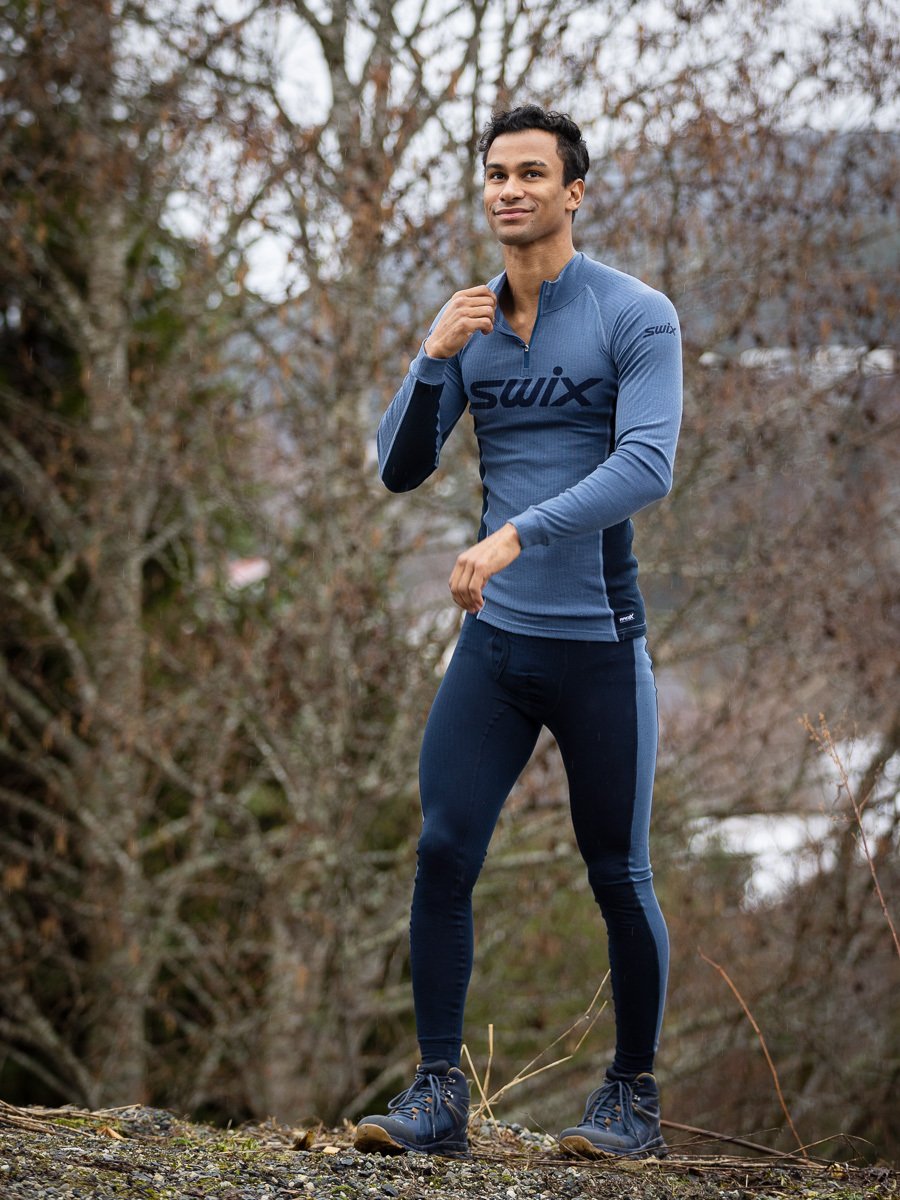 Swix RaceX bodywear pants M Blue Sea