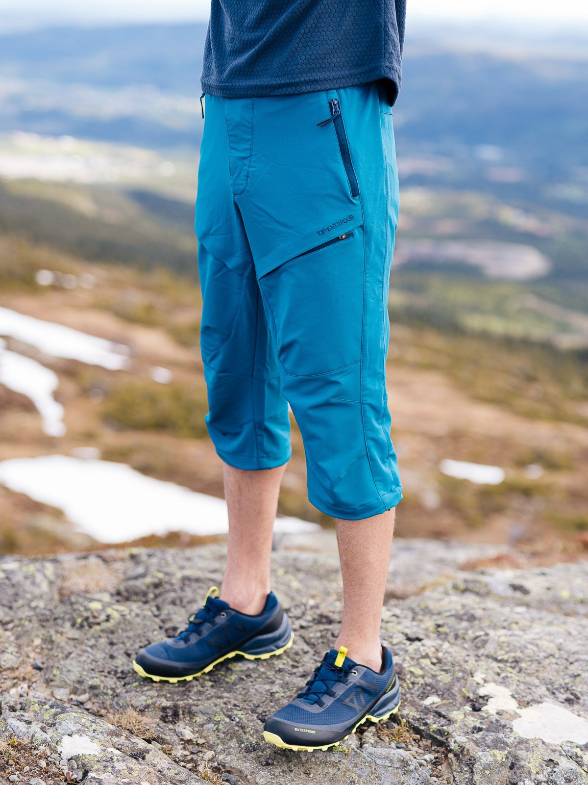 Twentyfour Flåm Light Softshell 3/4 Bukse H Petrolblå