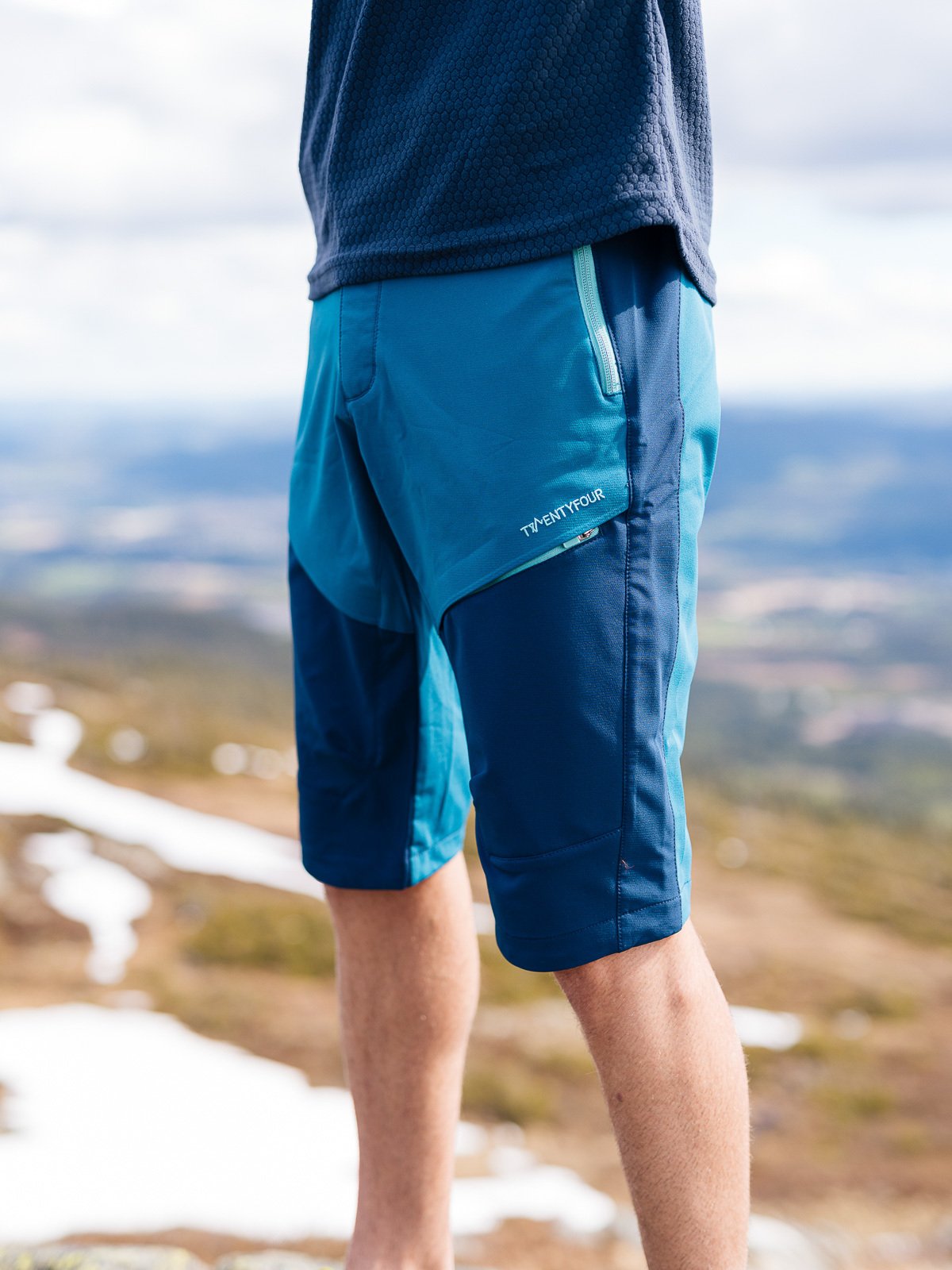 Twentyfour Flåm Light Softshell Lang Shorts H Petrolblå