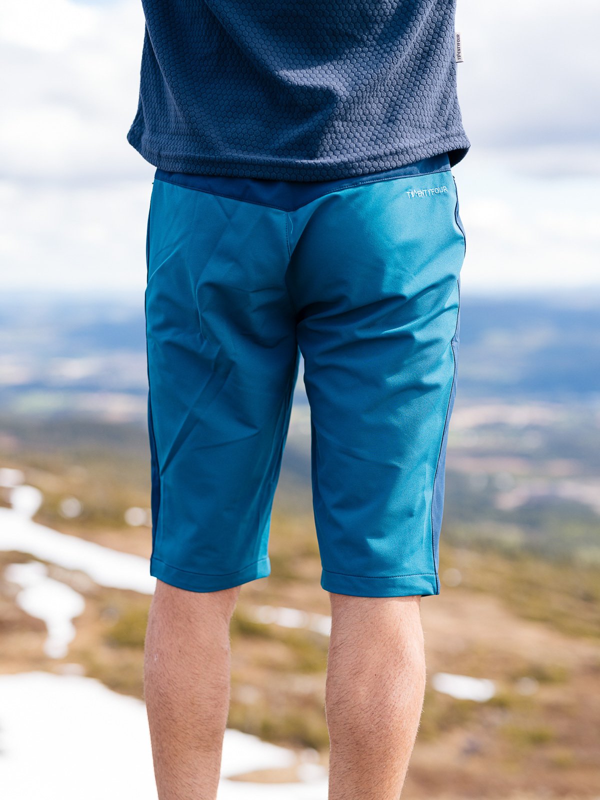 Twentyfour Flåm Light Softshell Lang Shorts H Petrolblå