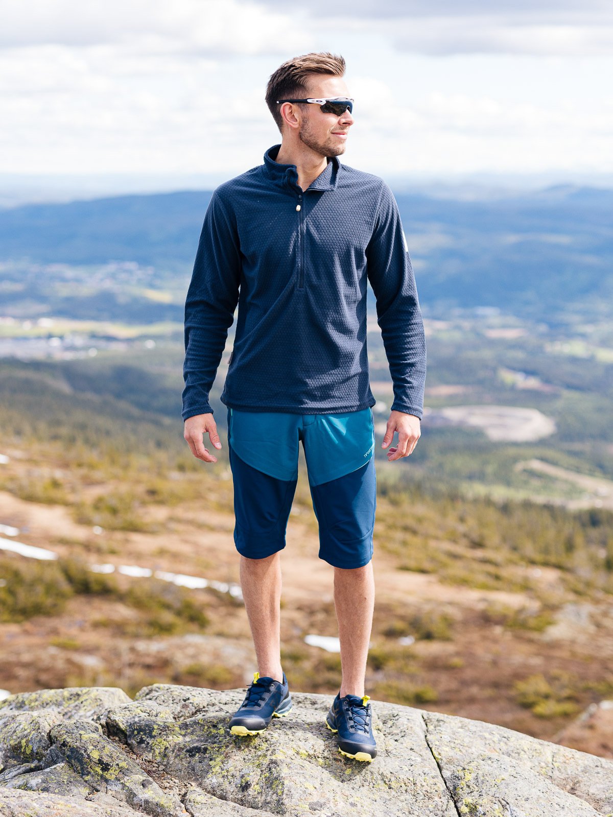 Twentyfour Flåm Light Softshell Lang Shorts H Petrolblå