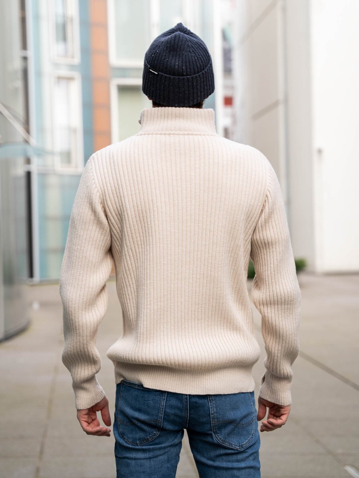 Twentyfour Finse Half Zip Ullgenser Gråhvit