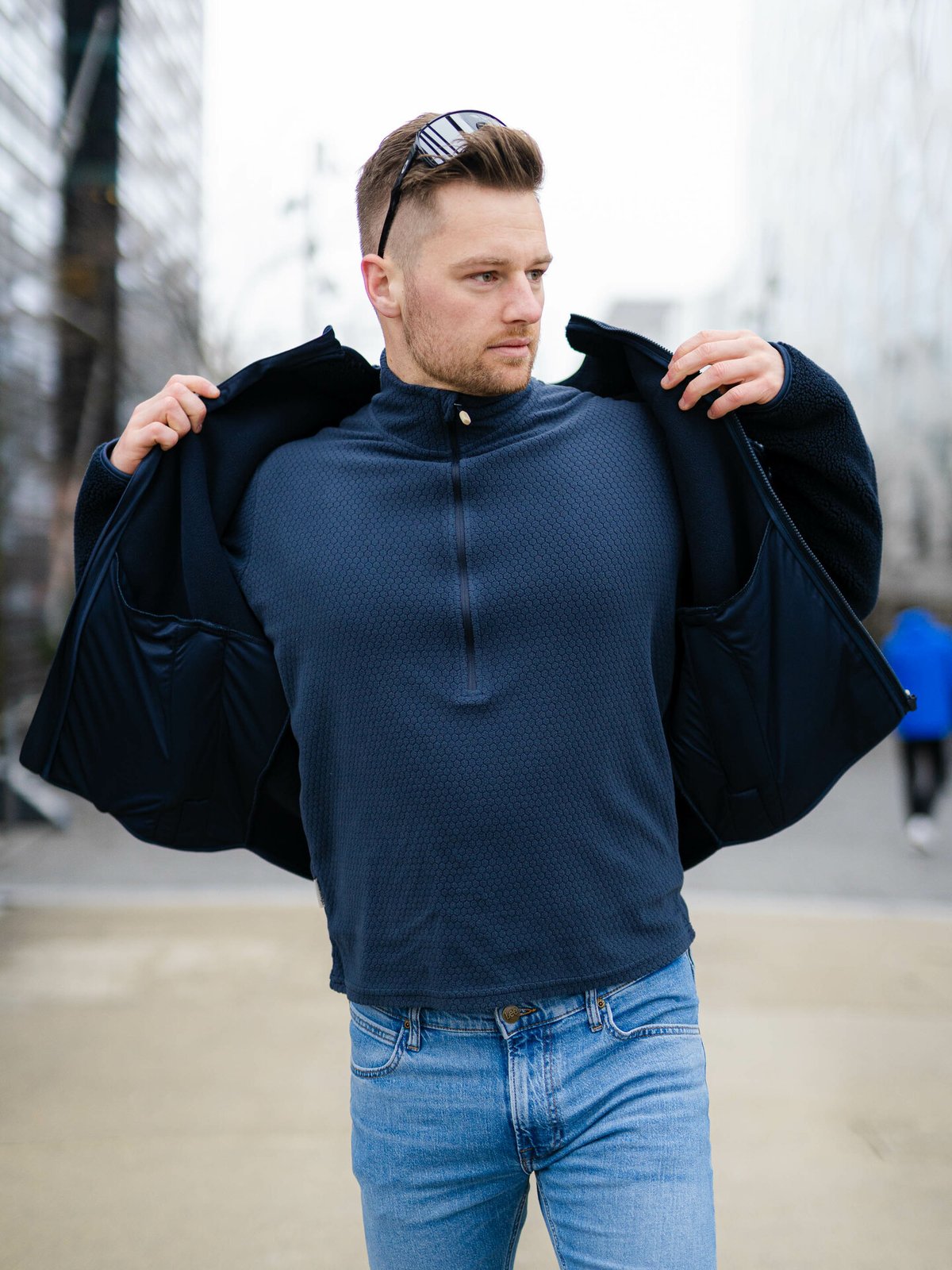 Twentyfour Finse Half Zip Fleece Blekkblå