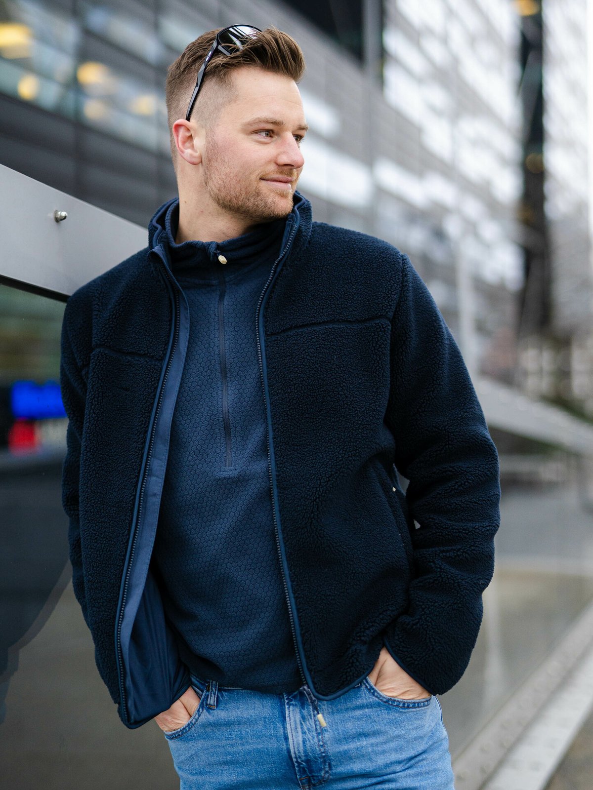 Twentyfour Finse Half Zip Fleece Blekkblå