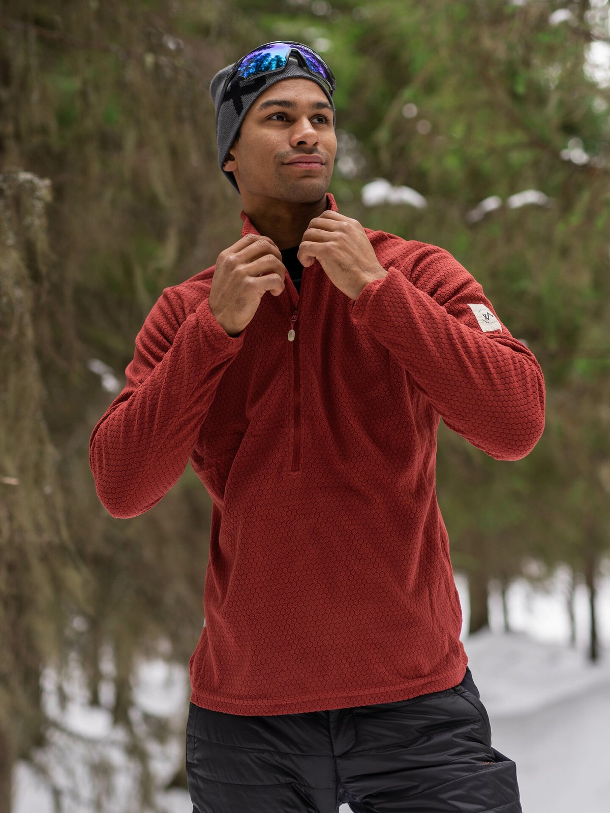 Twentyfour Finse Half Zip Fleece Vinrød