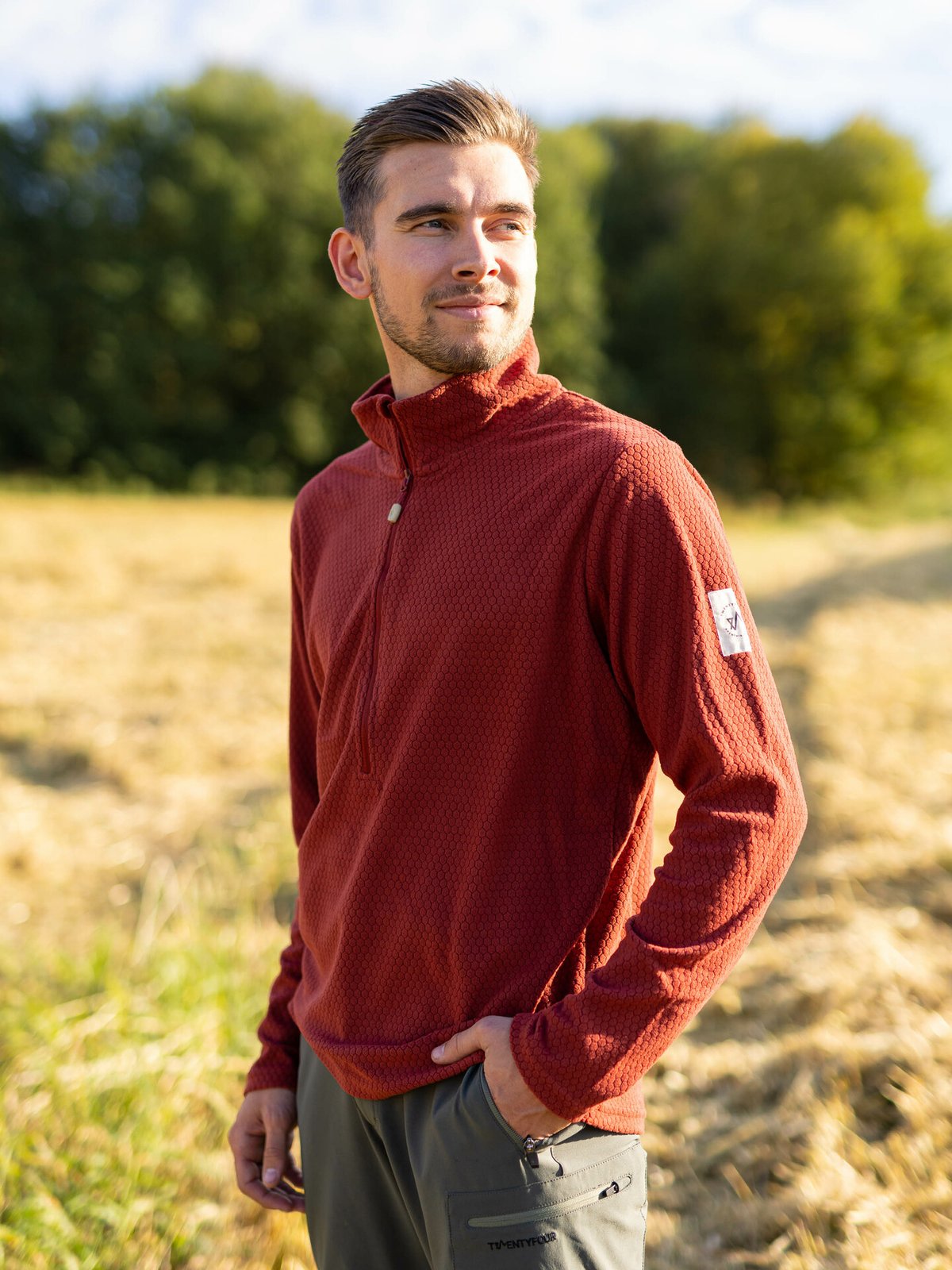 Twentyfour Finse Half Zip Fleece Vinrød