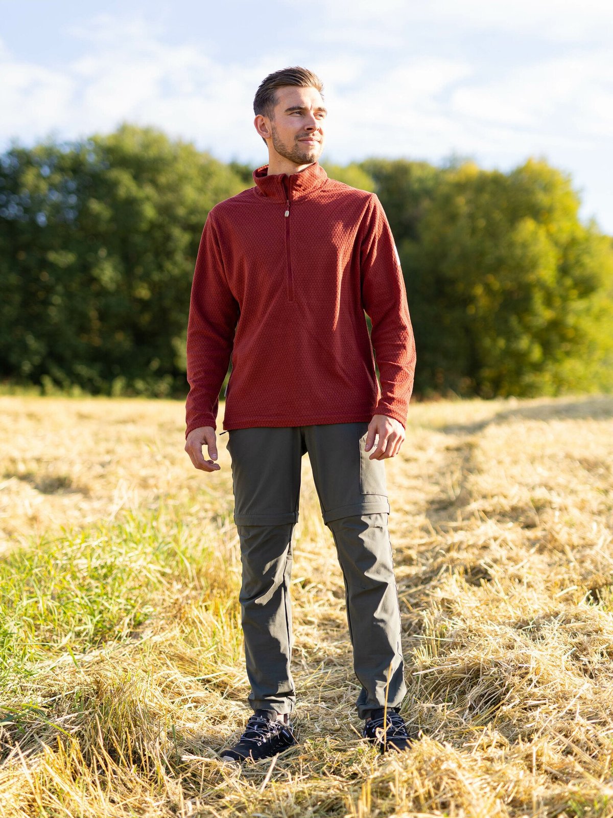 Twentyfour Finse Half Zip Fleece Vinrød