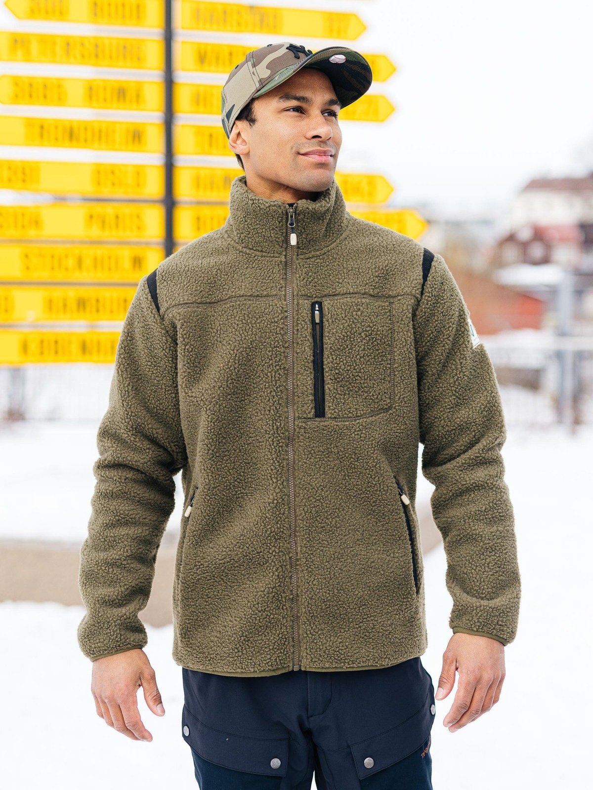 Twentyfour Finse Sherpa Fleece Herre Mørk Oliven