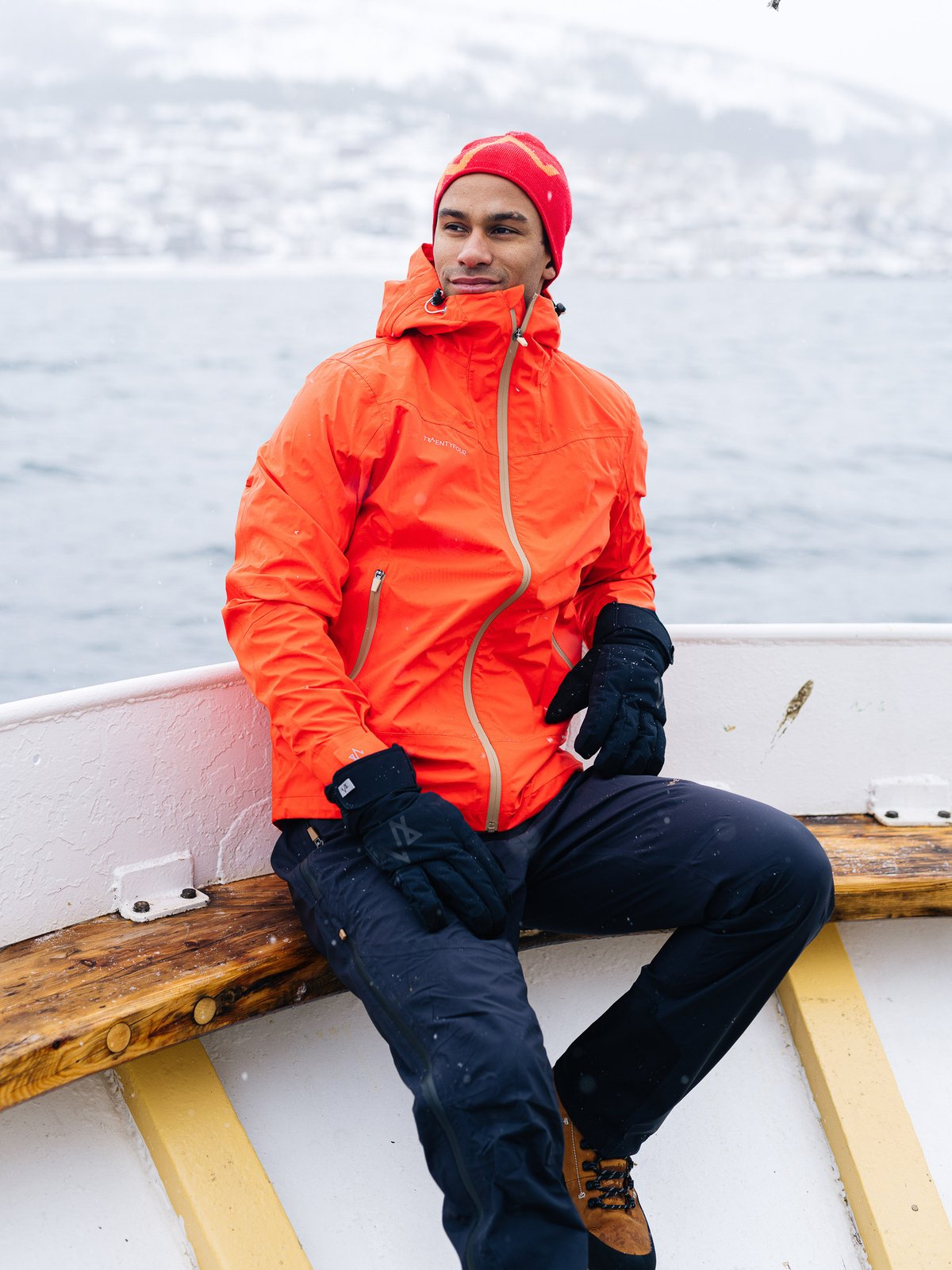 Twentyfour Loen 3-Lags Jakke Tomatrød