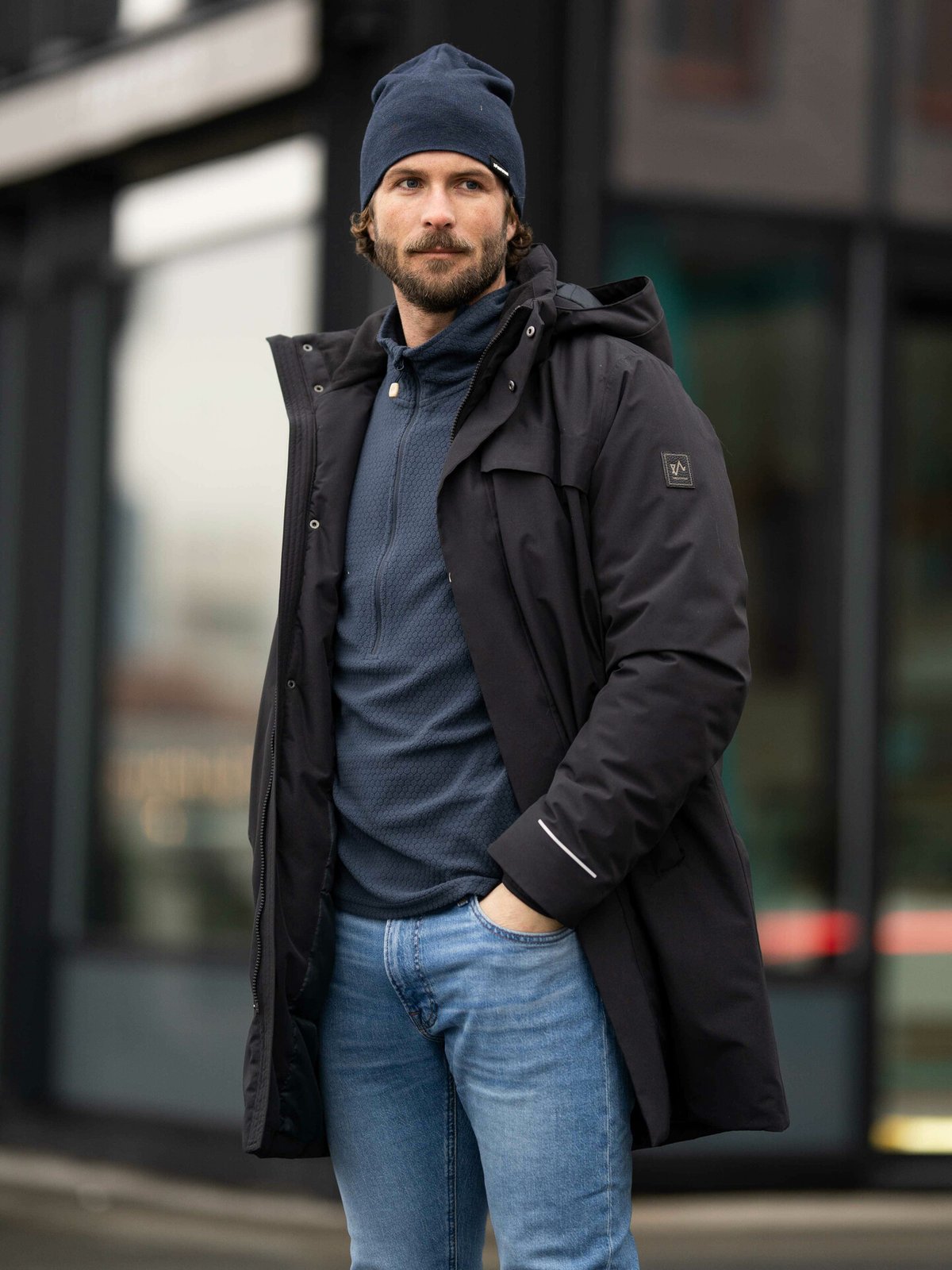 Twentyfour Finse Half Zip Fleece Blekkblå