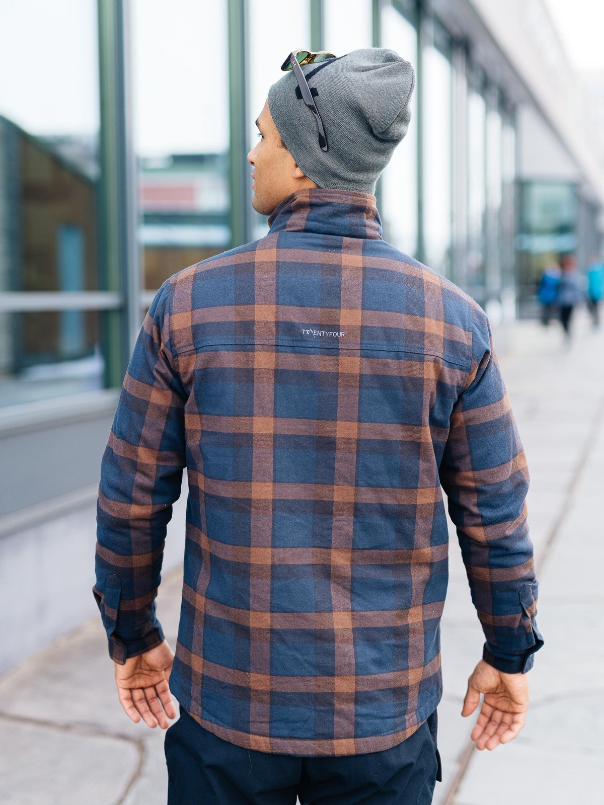 Twentyfour Finse Flannel Jakke Mørk Marine