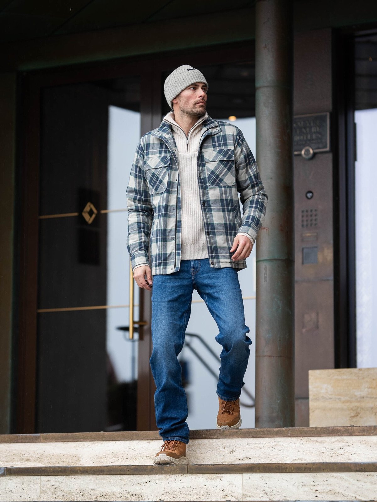 Twentyfour Finse Flannel Jakke Varm Grå