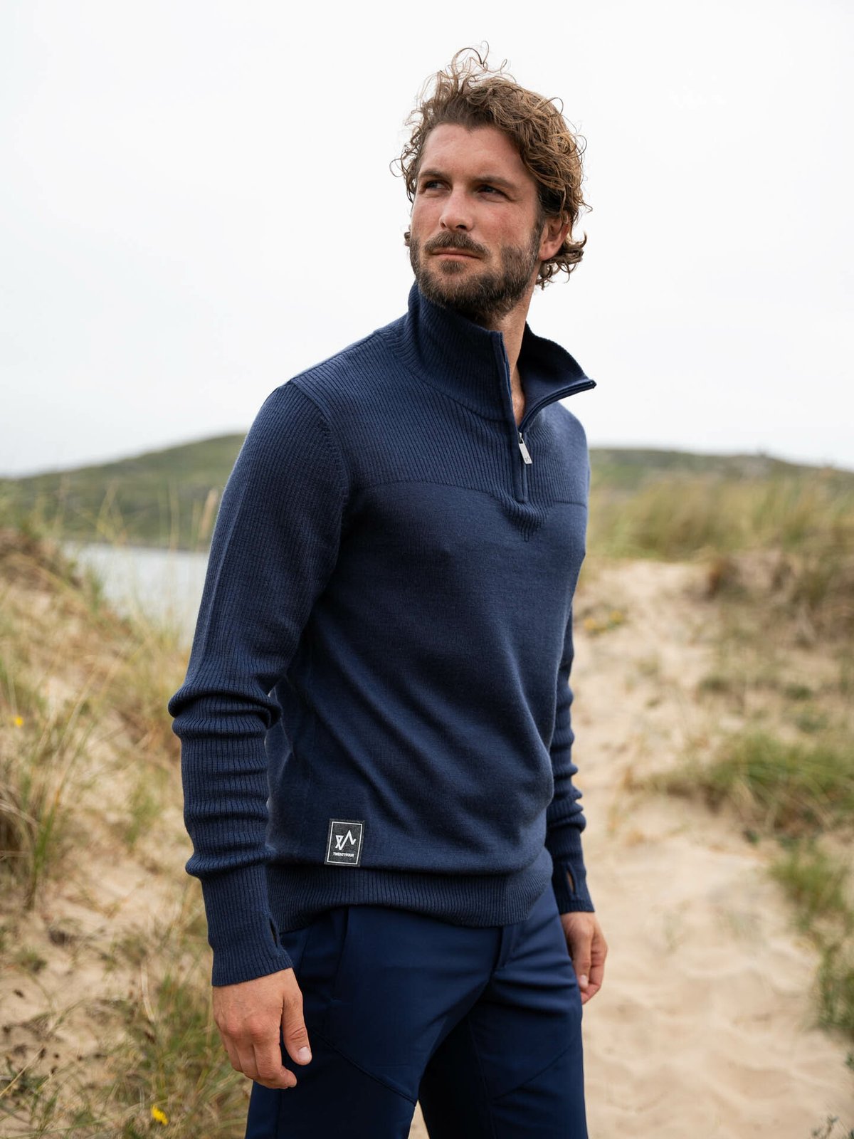 Twentyfour Flåm 2.0 Half Zip Genser Marineblå