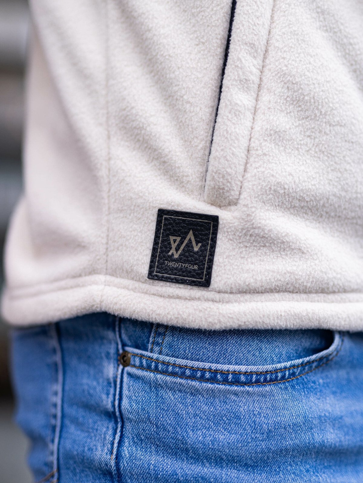 Twentyfour Mode Zip Fleece Gråhvit