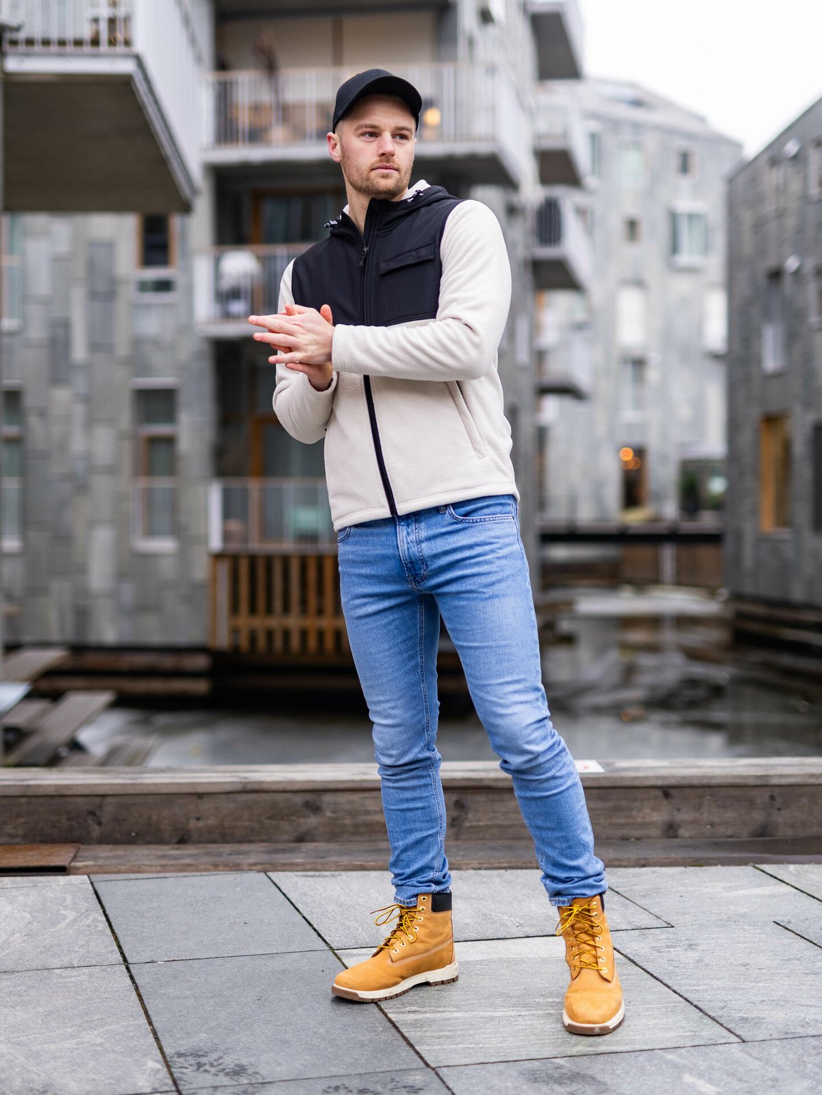 Twentyfour Mode Zip Fleece Gråhvit