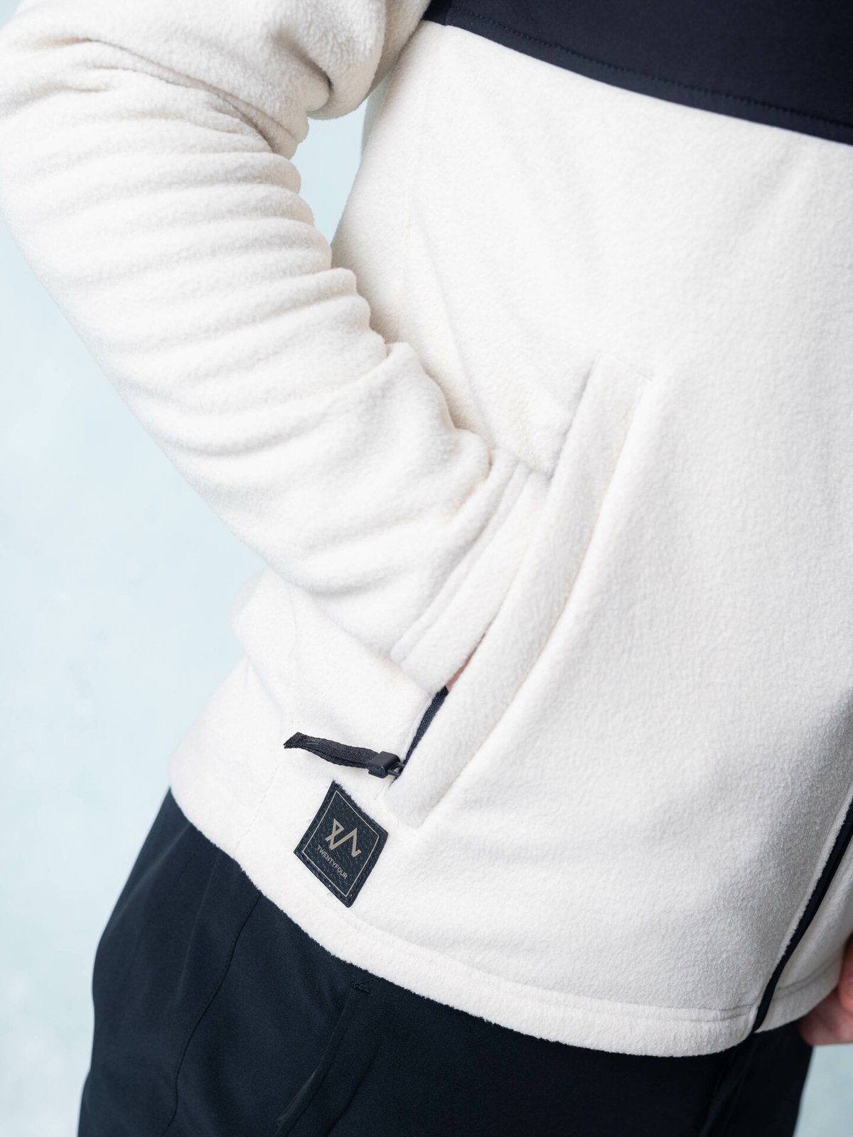 Twentyfour Mode Zip Fleece Gråhvit