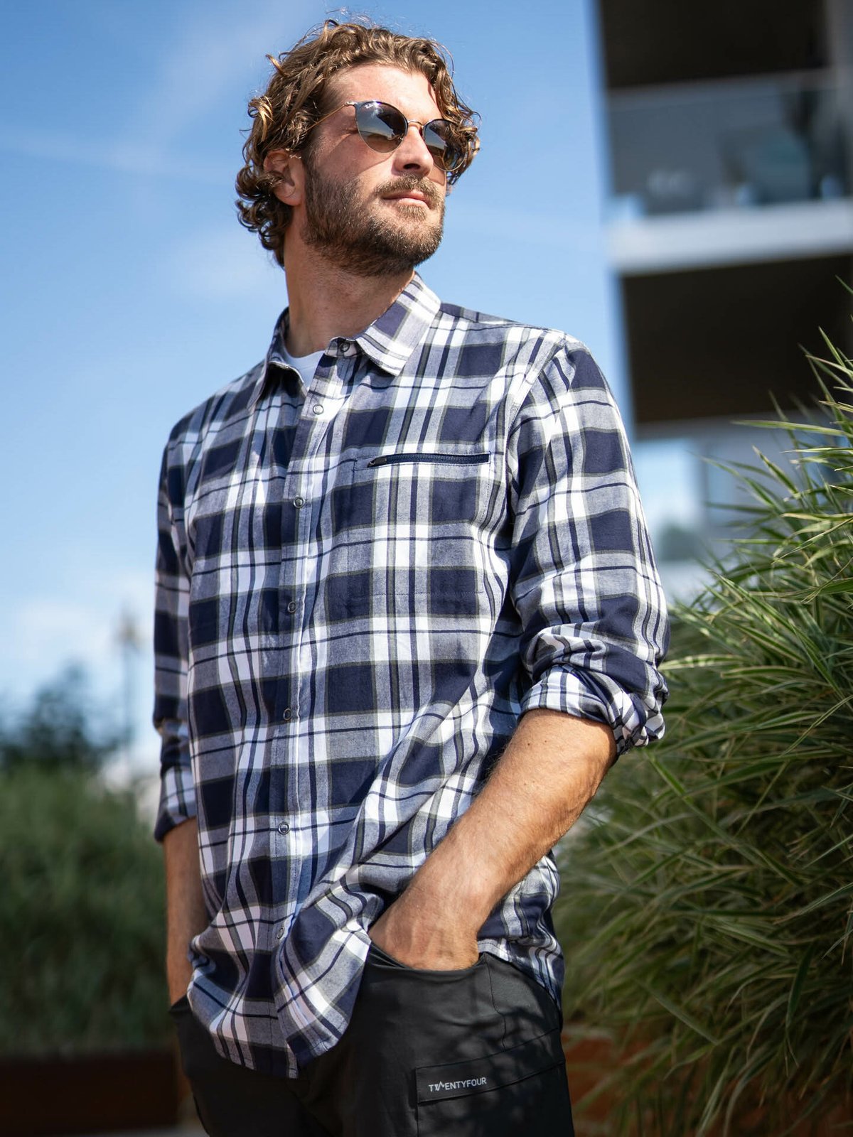 Twentyfour Mode Hike Skjorte Marineblå