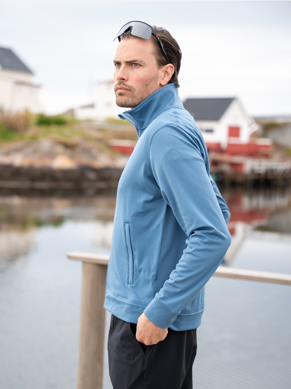 Twentyfour Mode Long Zip Fleece Mellomblå