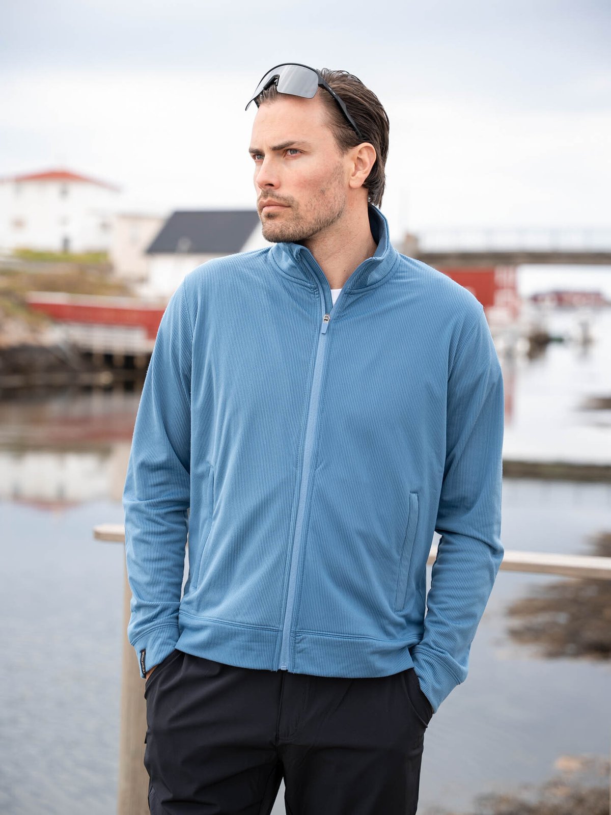 Twentyfour Mode Long Zip Fleece Mellomblå