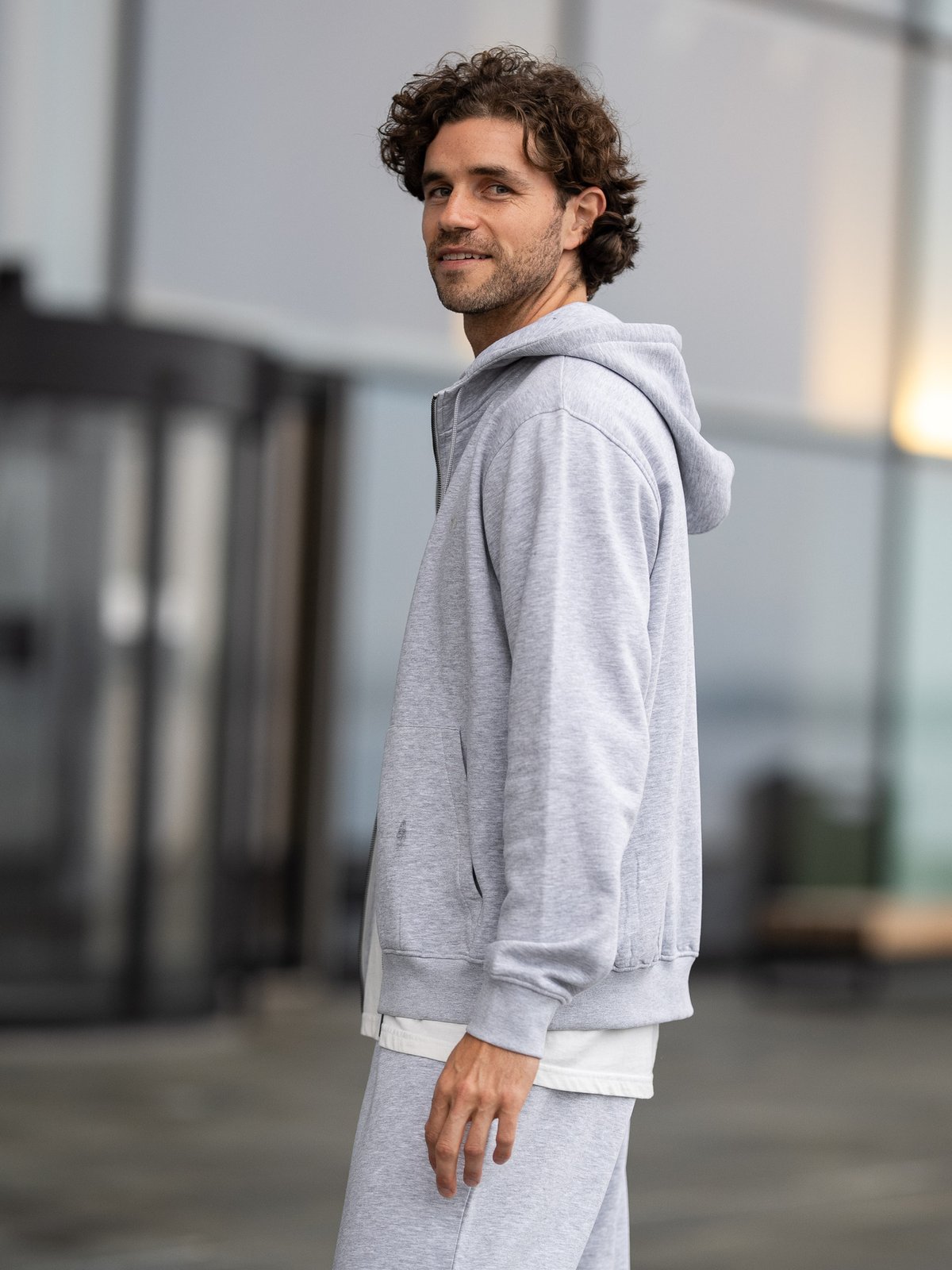 Twentyfour & Zip Hoodie Lys Grå M