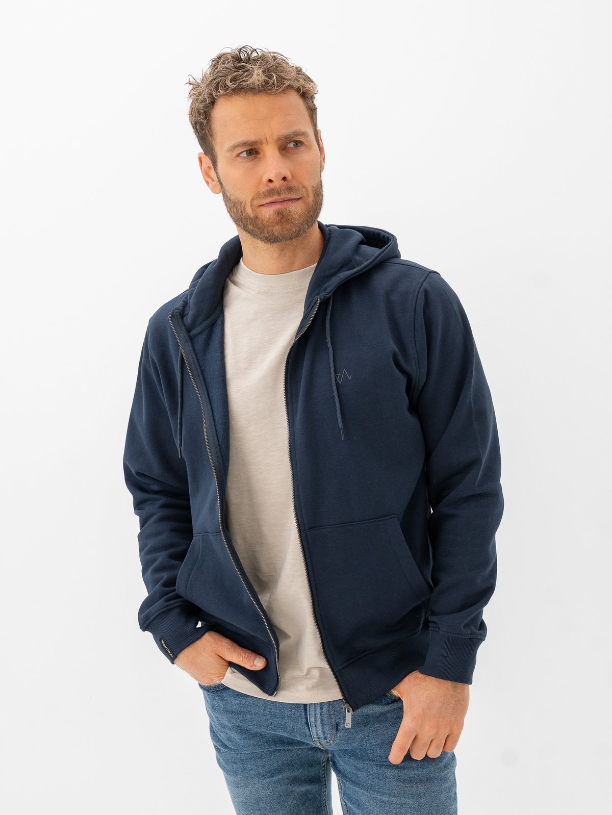 Twentyfour & Zip Hoodie Marine
