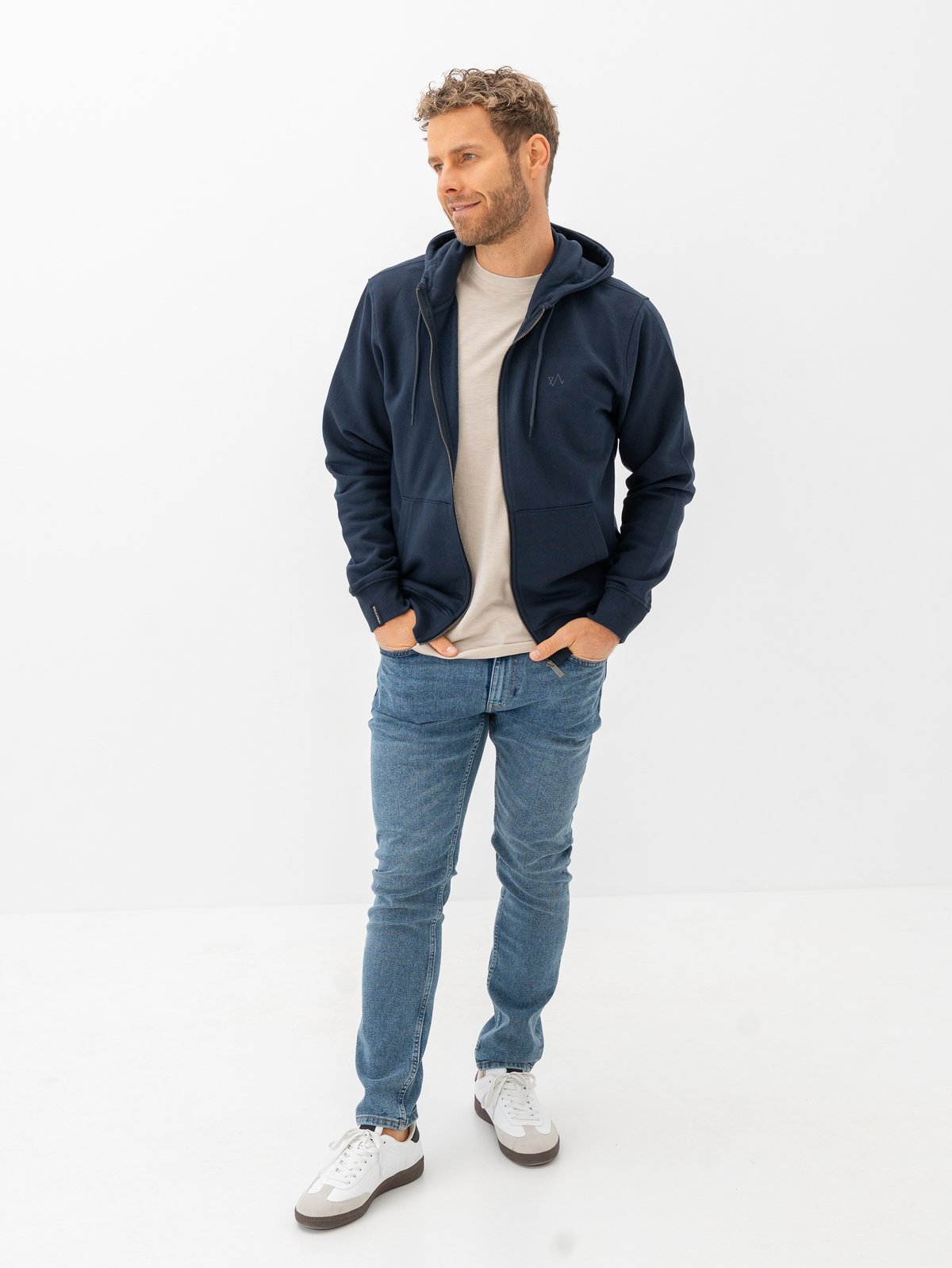 Twentyfour & Zip Hoodie Marine