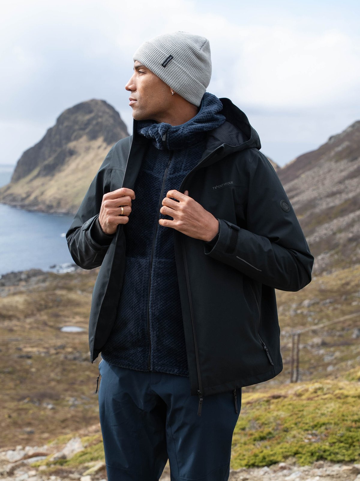 Twentyfour Aurora 2-Lags Skalljakke Sort