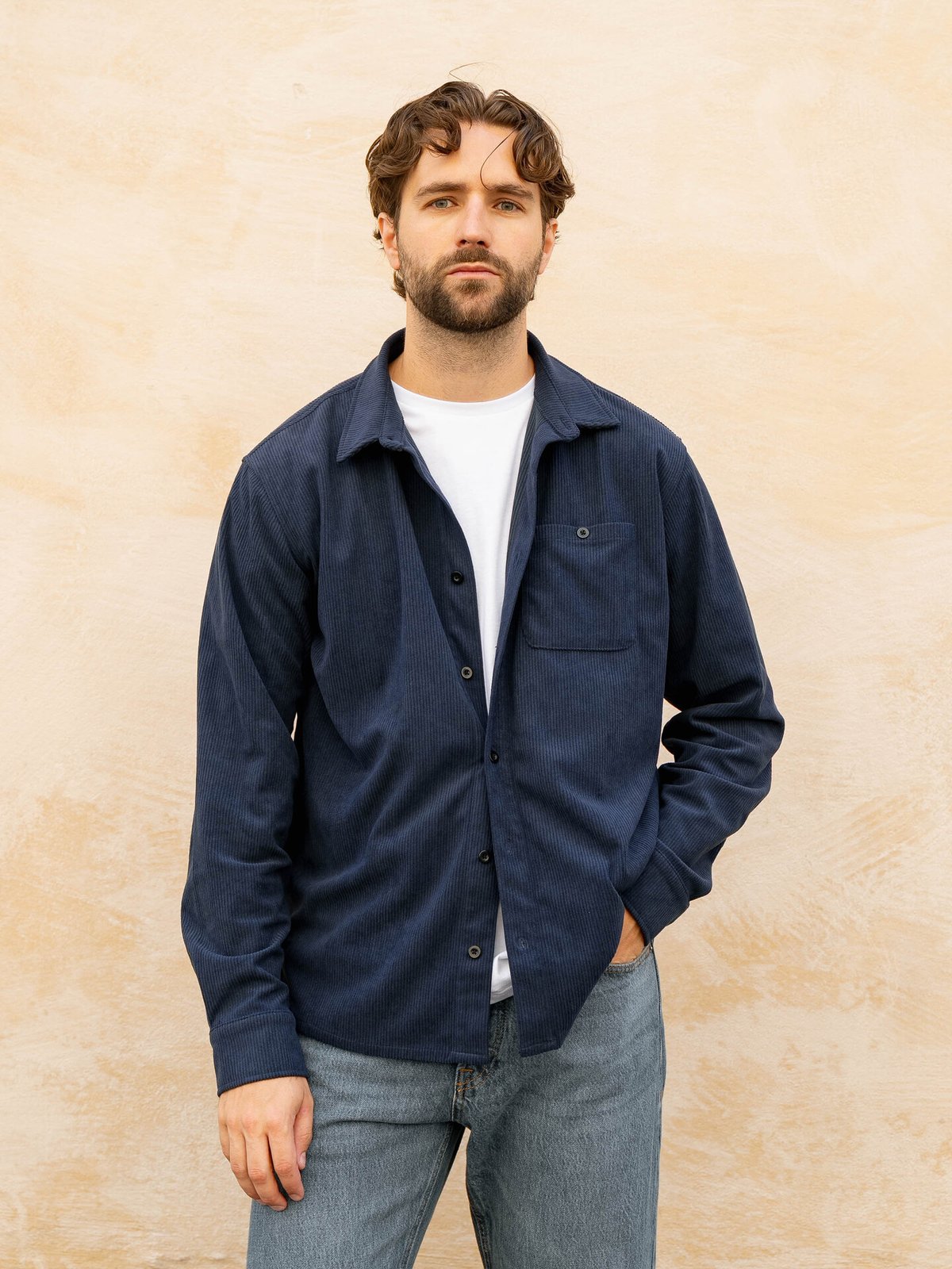 Twentyfour Mode Cord Skjorte Marine