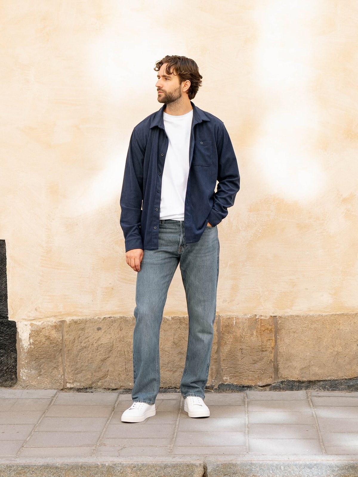 Twentyfour Mode Cord Skjorte Marine