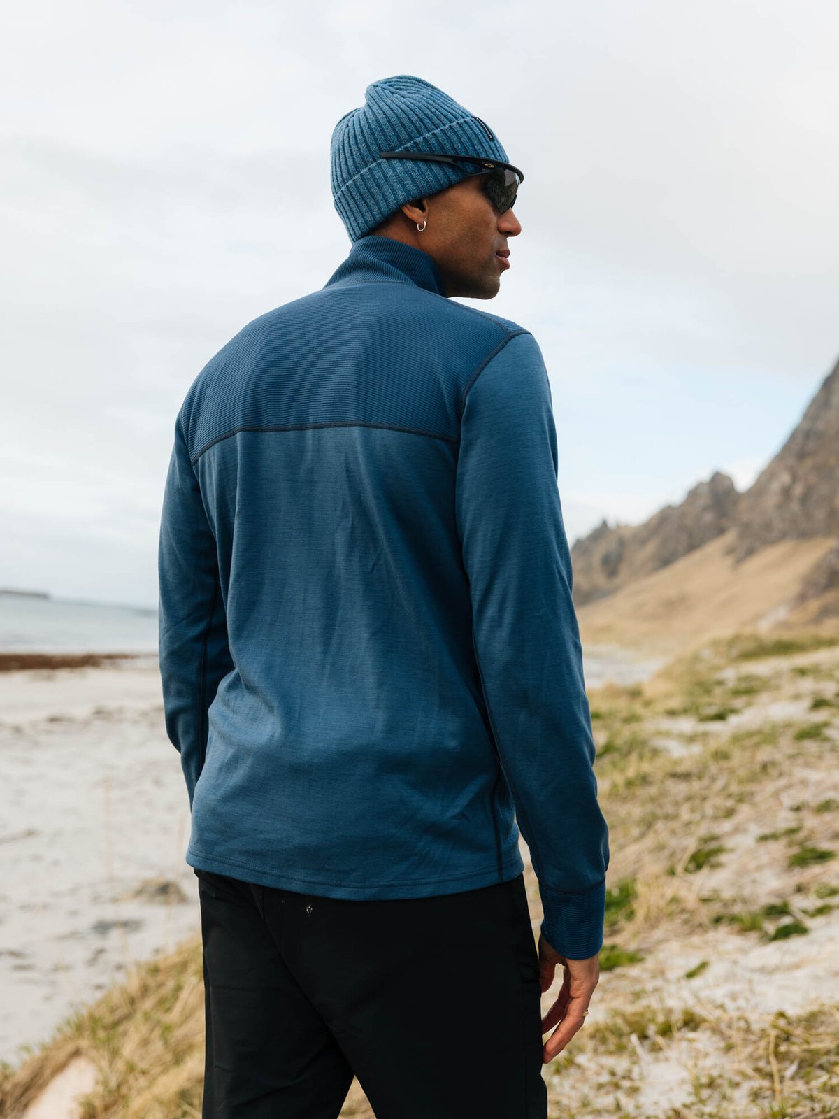 Twentyfour Aurora Obi Ull Half Zip Gråblå