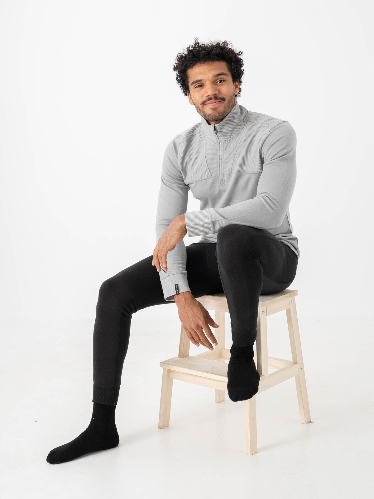 Twentyfour Aurora Obi Ull Half Zip Lys Grå