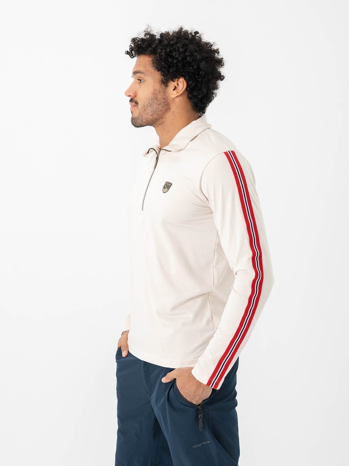 Twentyfour Aurora Half Zip Genser Kollen / Gråhvit