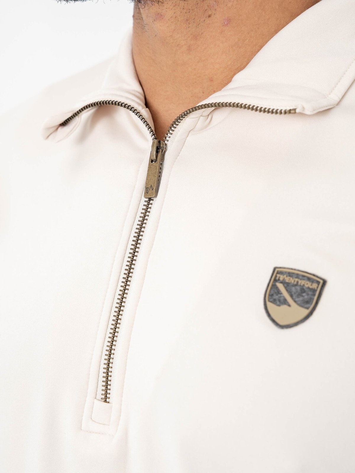 Twentyfour Aurora Half Zip Genser Kollen / Gråhvit