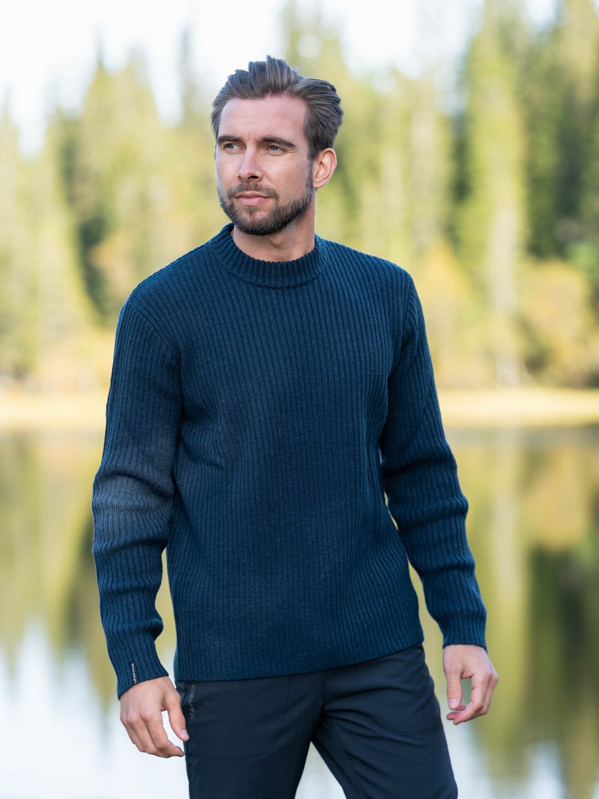 Twentyfour Mode Rib RN Sweater Marine