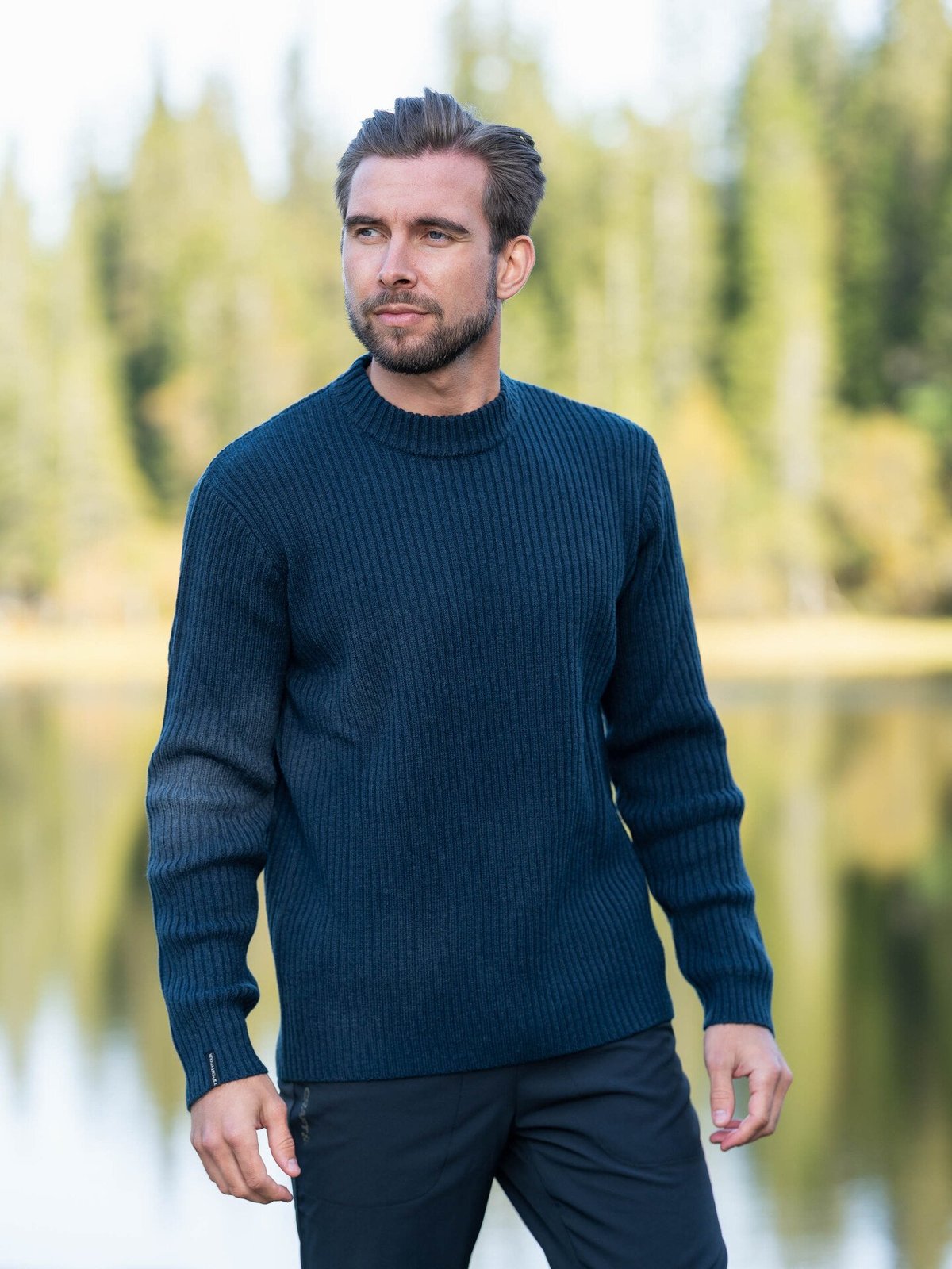 Twentyfour Mode Rib RN Sweater Marine