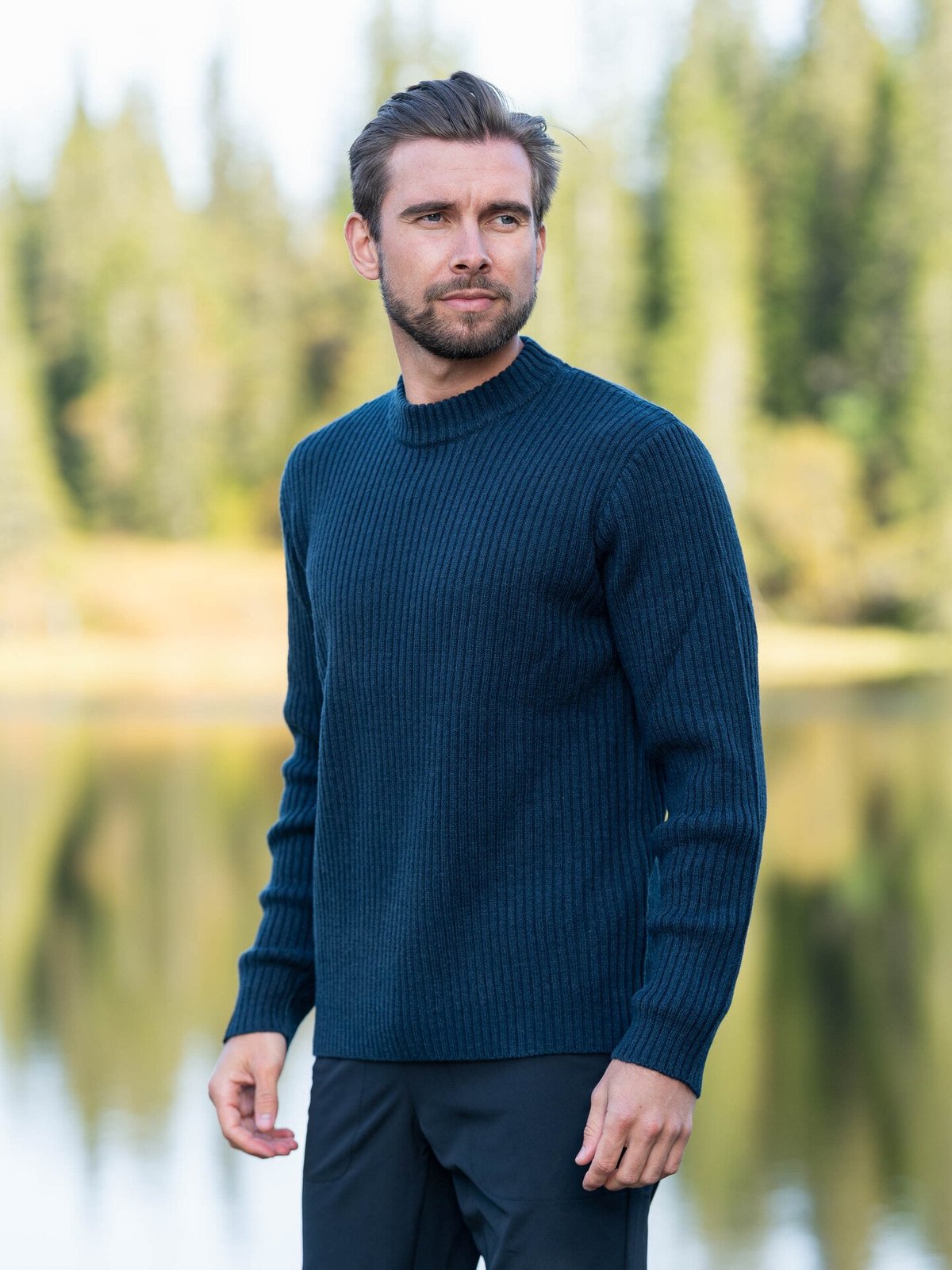 Twentyfour Mode Rib RN Sweater Marine