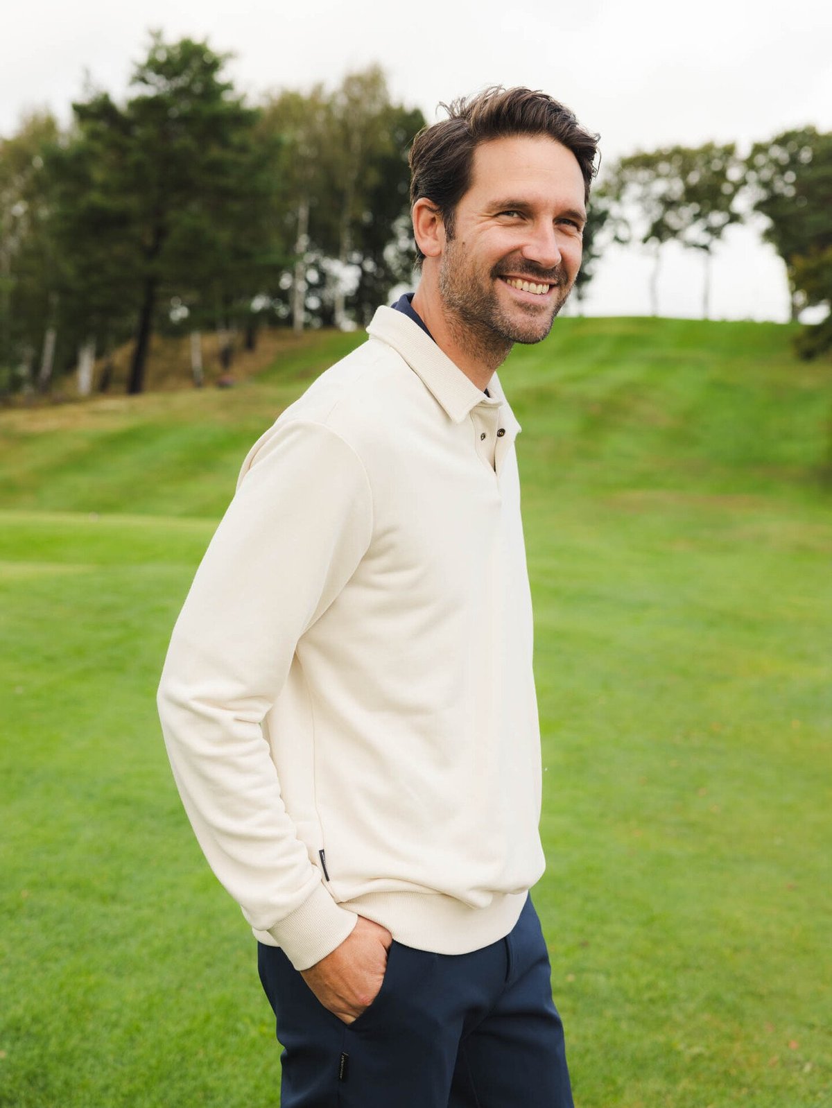 Twentyfour Mode Polo Sweater Gråhvit