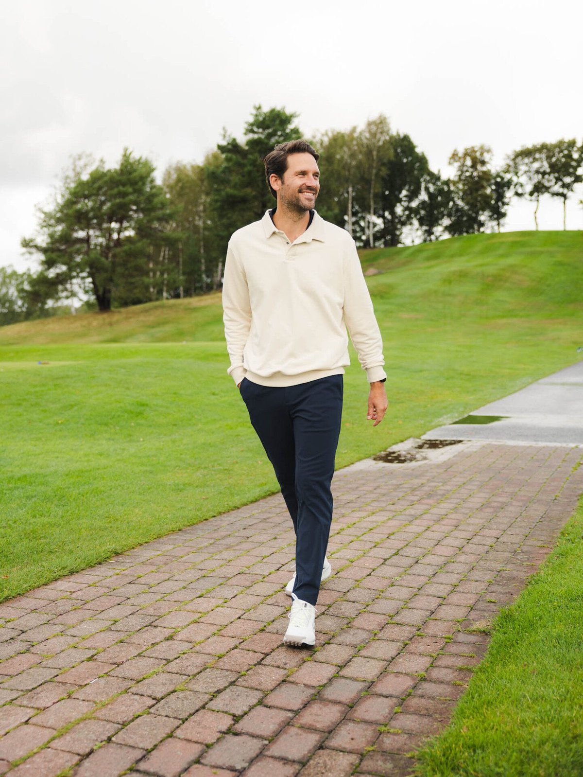 Twentyfour Mode Polo Sweater Gråhvit