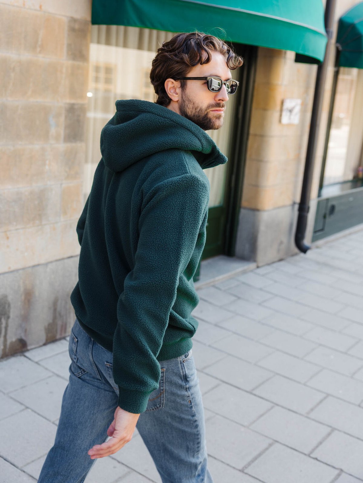 Twentyfour Mode Pile Hood Half Zip Dyp grønn
