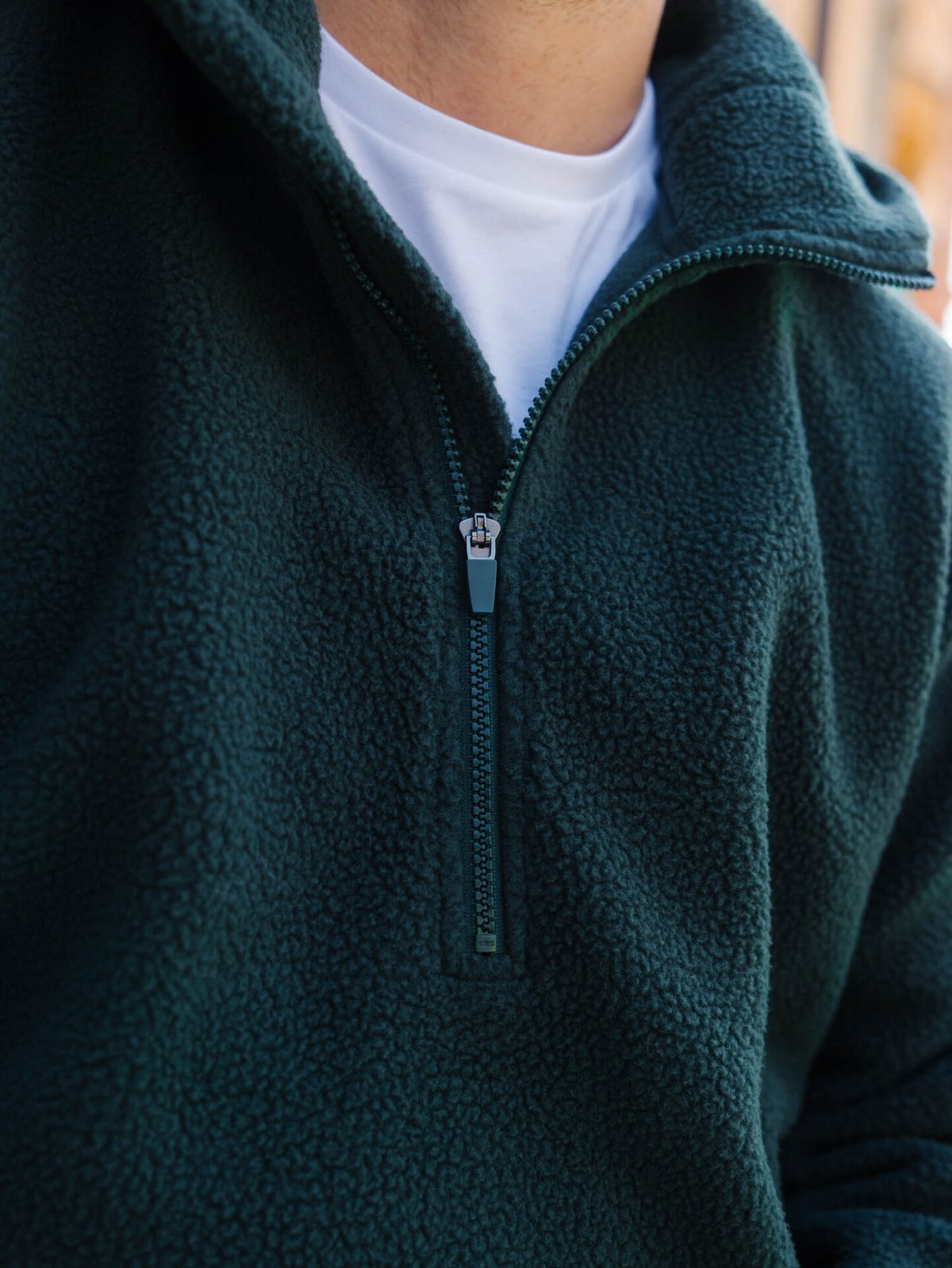 Twentyfour Mode Pile Hood Half Zip Dyp grønn