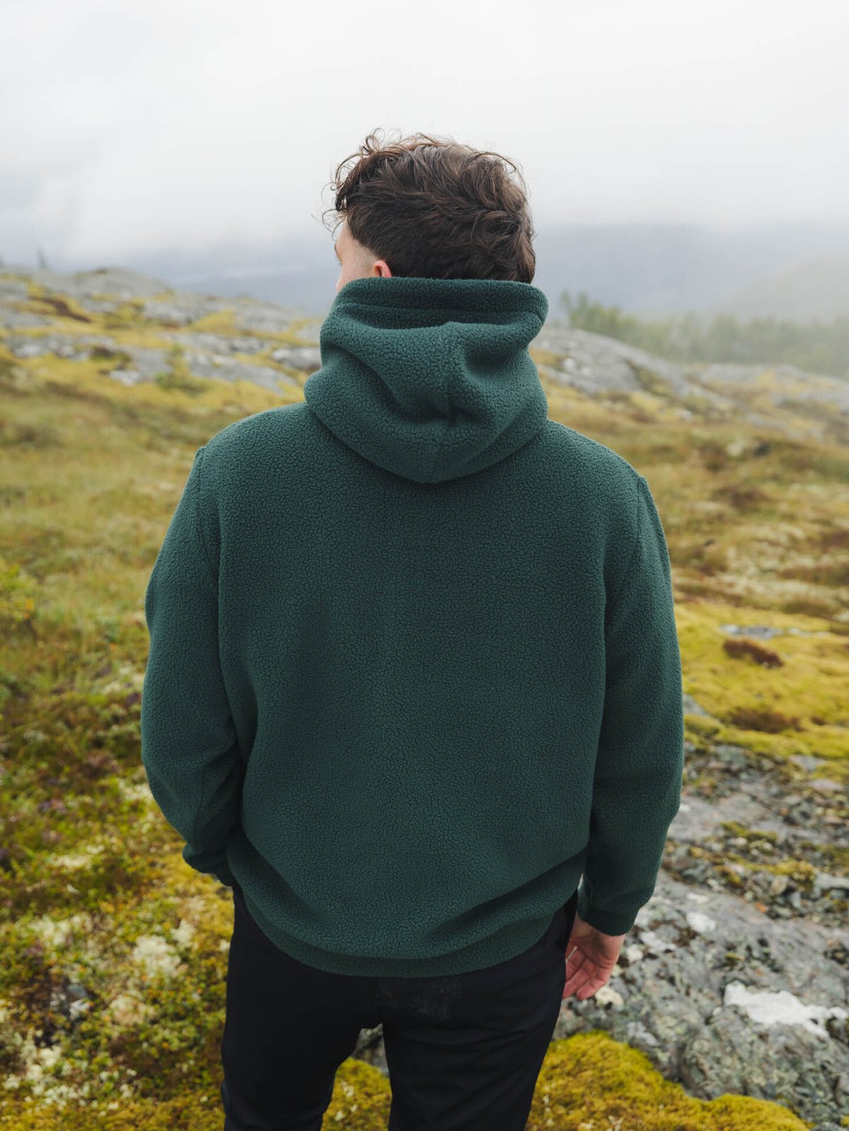 Twentyfour Mode Pile Hood Half Zip Dyp grønn