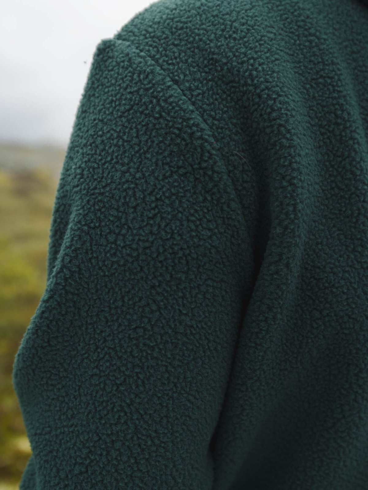 Twentyfour Mode Pile Hood Half Zip Dyp grønn