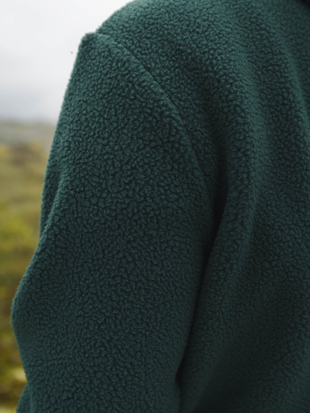 Twentyfour Mode Pile Hood Half Zip Dyp grønn