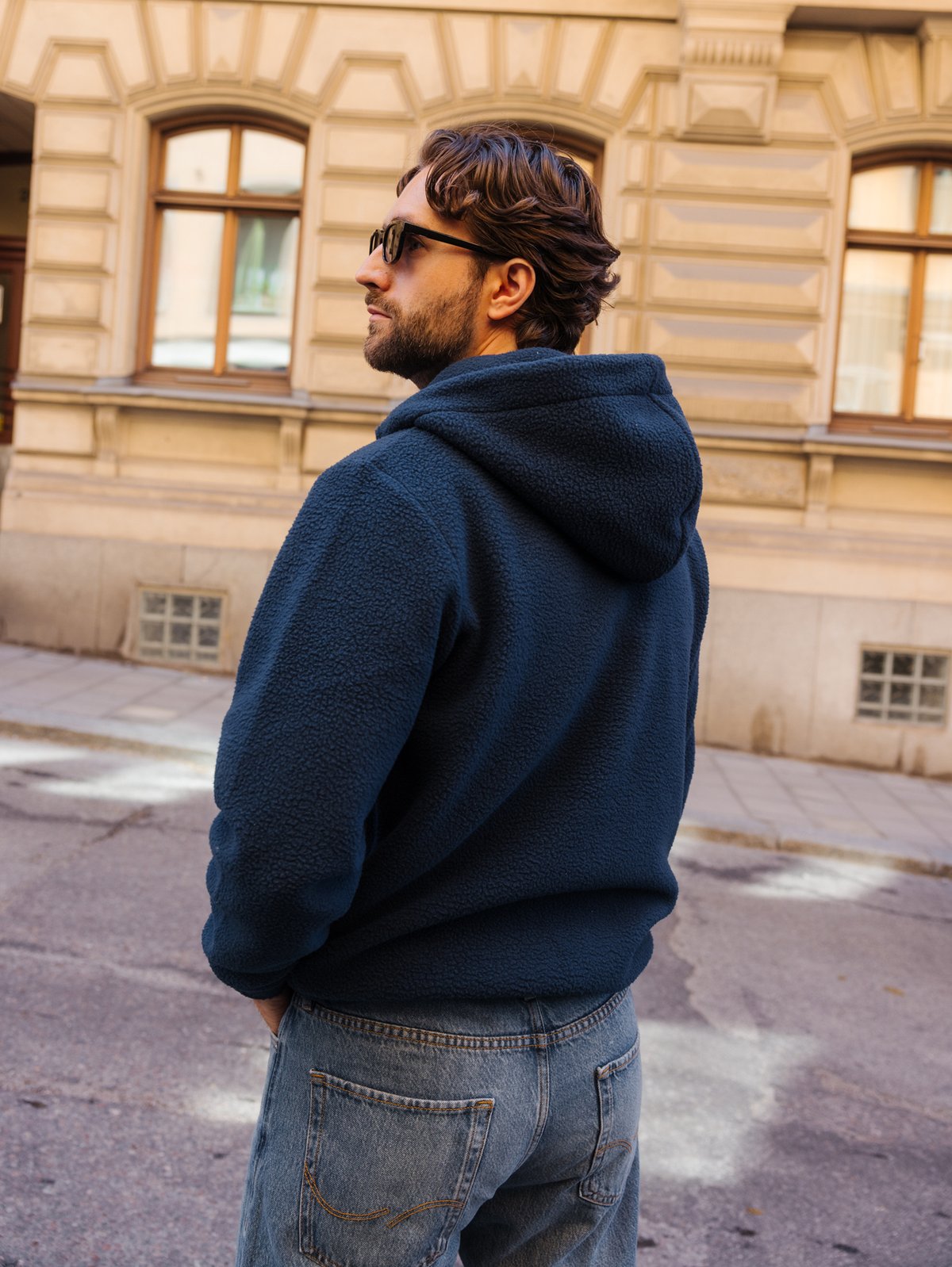 Twentyfour Mode Pile Hood Half Zip Marine